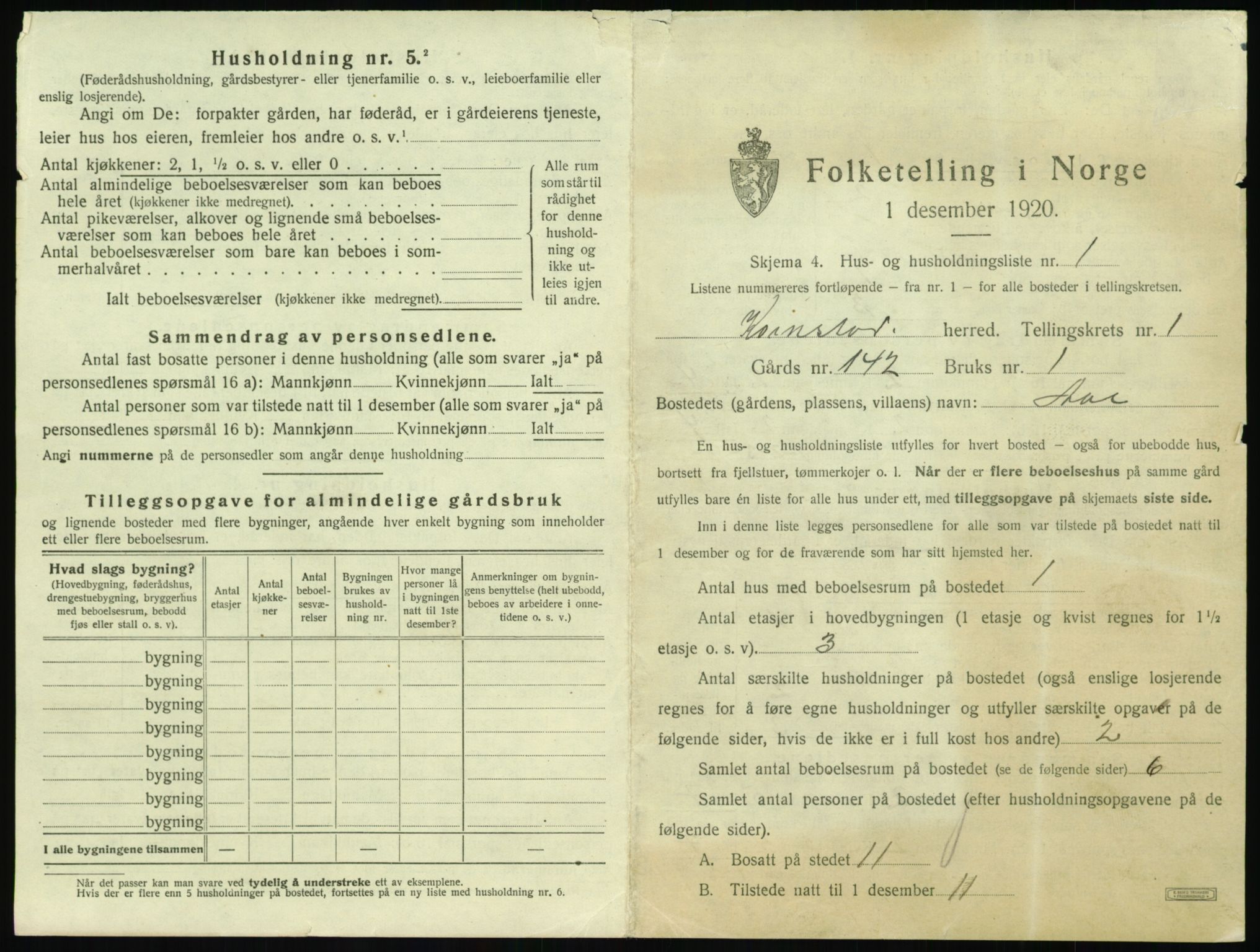 SAT, 1920 census for Kornstad, 1920, p. 31