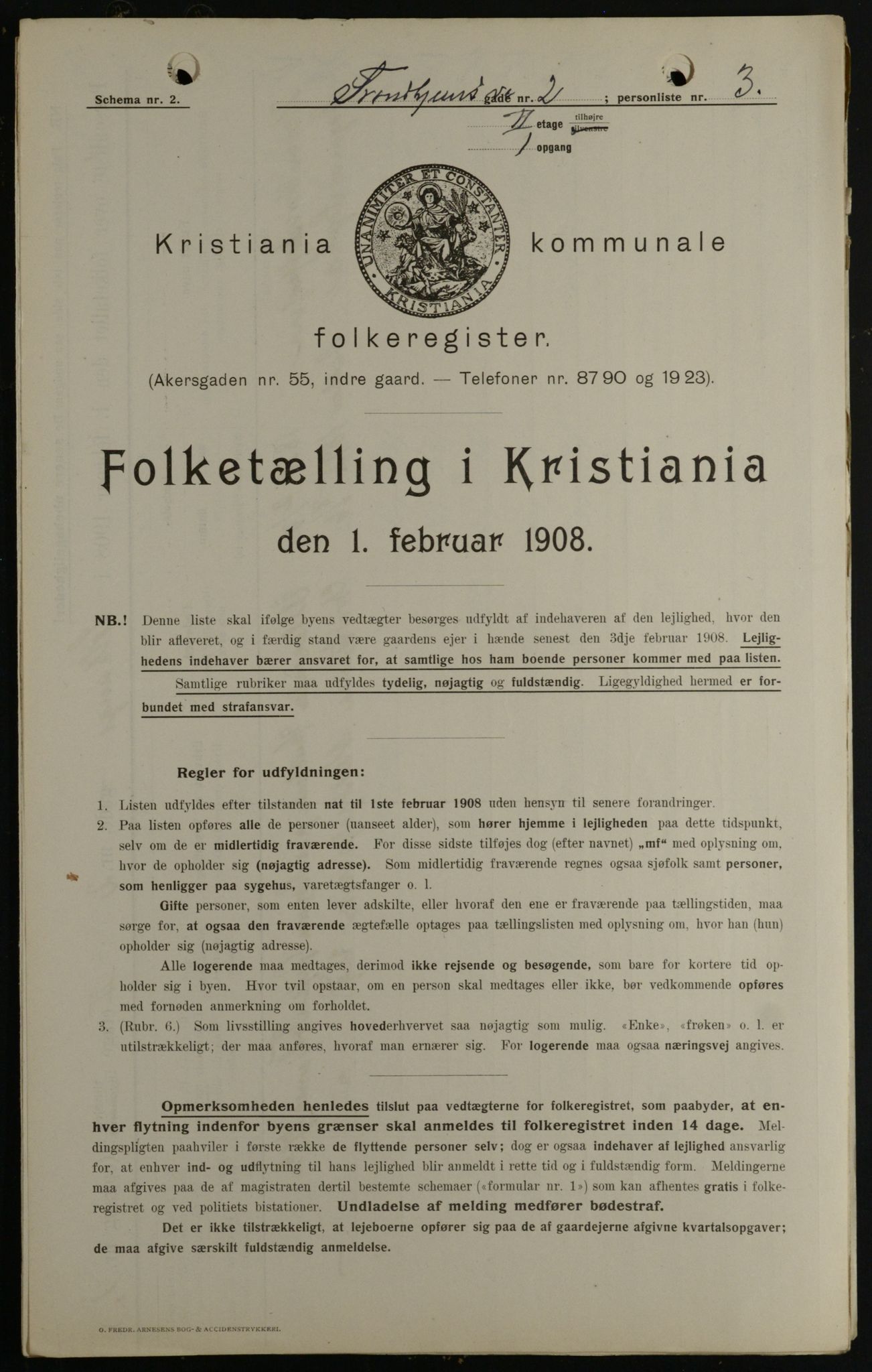 OBA, Municipal Census 1908 for Kristiania, 1908, p. 89573