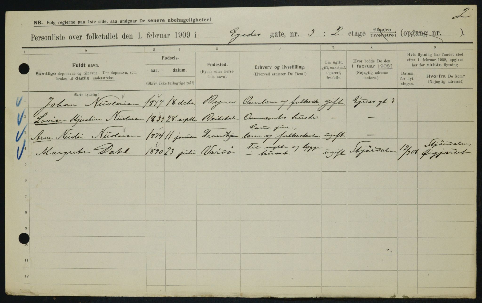 OBA, Municipal Census 1909 for Kristiania, 1909, p. 17105