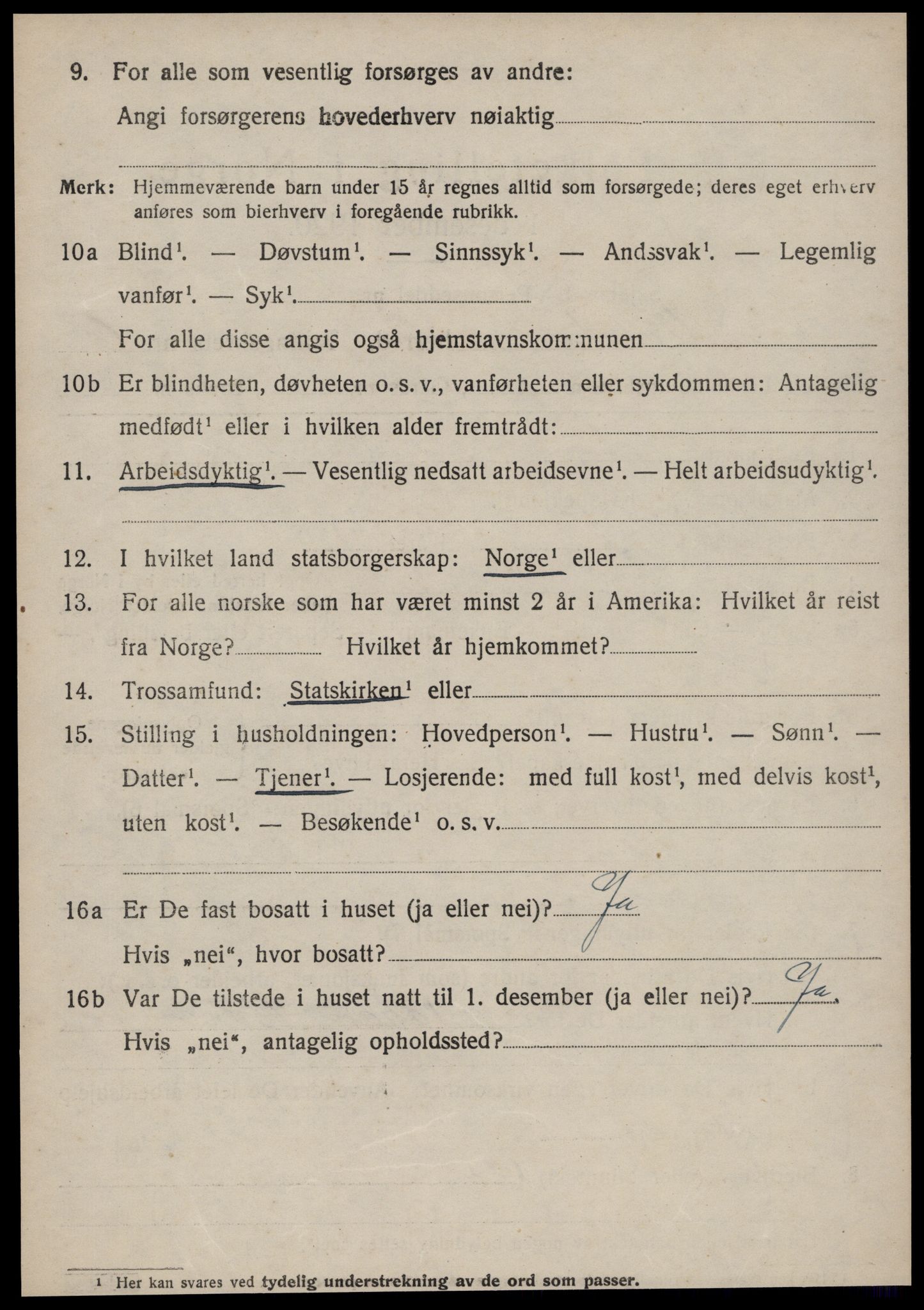 SAT, 1920 census for Volda, 1920, p. 5633