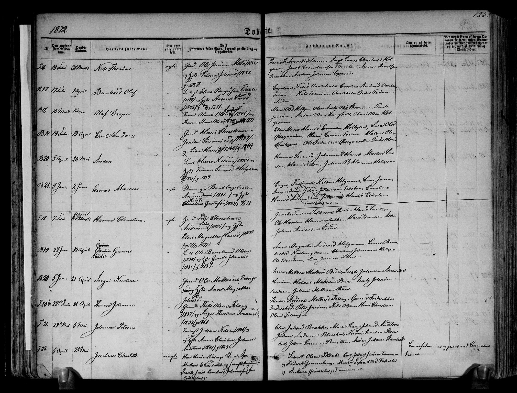 Brunlanes kirkebøker, AV/SAKO-A-342/F/Fa/L0005: Parish register (official) no. I 5, 1862-1877, p. 125