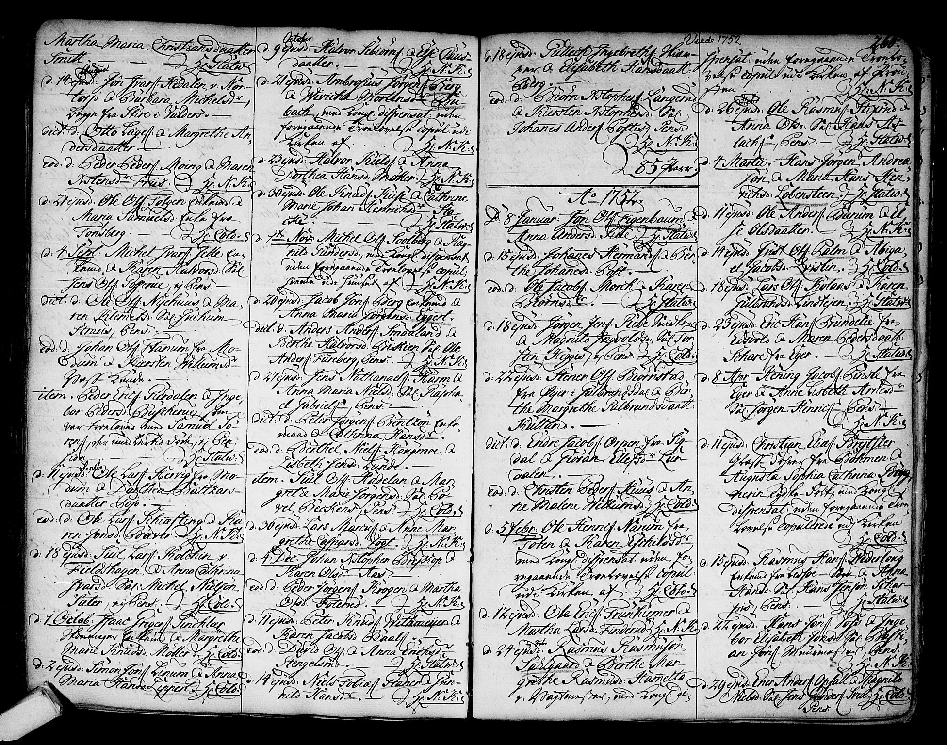 Kongsberg kirkebøker, SAKO/A-22/F/Fa/L0003: Parish register (official) no. I 3, 1744-1755, p. 260