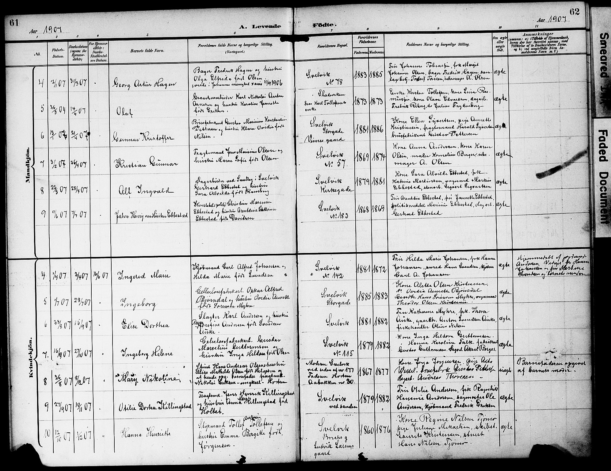 Strømm kirkebøker, AV/SAKO-A-322/G/Gb/L0002: Parish register (copy) no. II 2, 1897-1928, p. 61-62