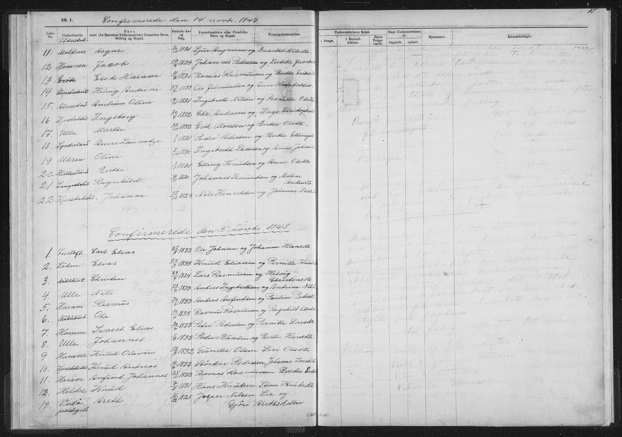 Ministerialprotokoller, klokkerbøker og fødselsregistre - Møre og Romsdal, SAT/A-1454/536/L0514: Parish register (official) no. 536D01, 1840-1875, p. 13