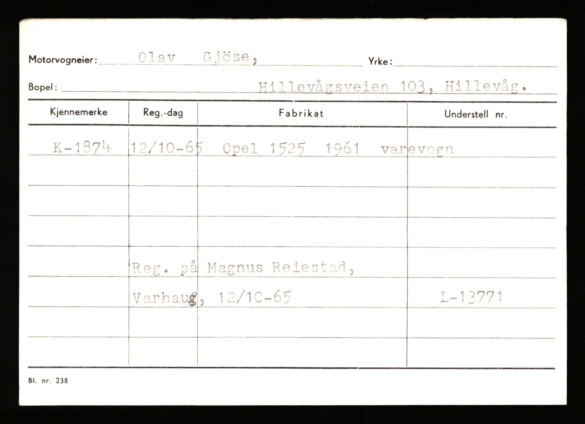 Stavanger trafikkstasjon, AV/SAST-A-101942/0/G/L0001: Registreringsnummer: 0 - 5782, 1930-1971, p. 1307