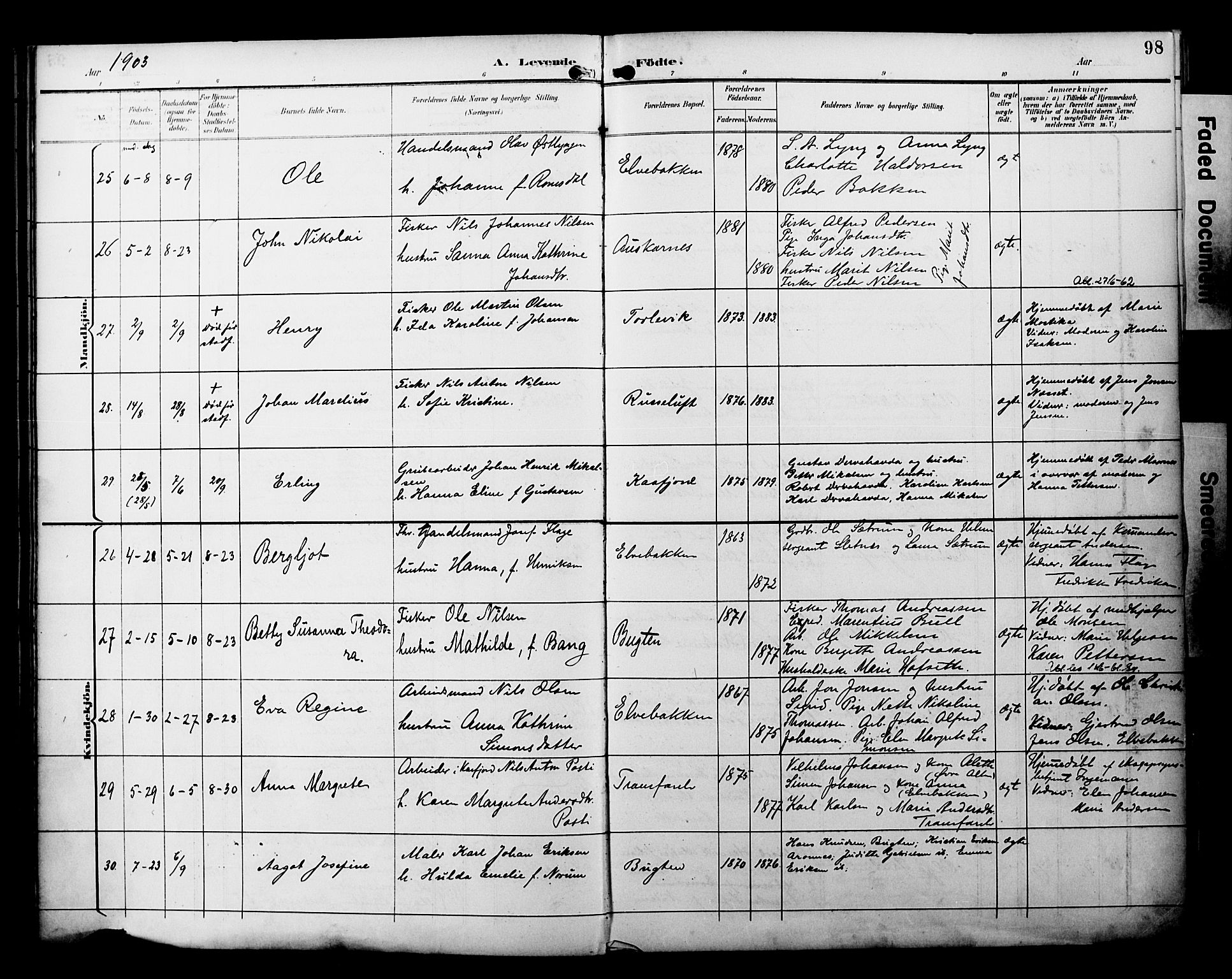 Alta sokneprestkontor, SATØ/S-1338/H/Ha/L0003.kirke: Parish register (official) no. 3, 1892-1904, p. 98