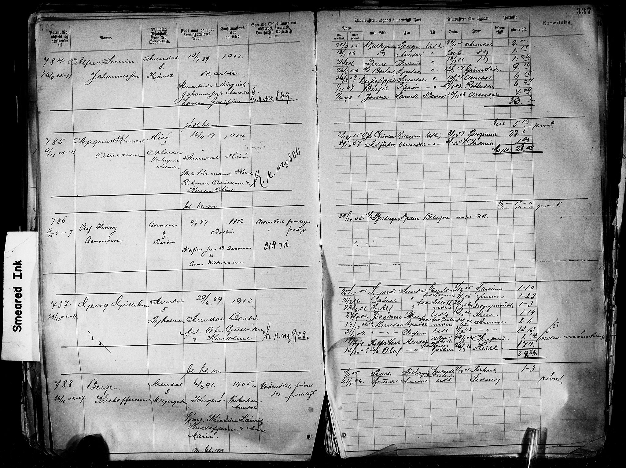 Arendal mønstringskrets, AV/SAK-2031-0012/F/Fa/L0004: Annotasjonsrulle nr 3828-4715 og nr 1-1296, S-4, 1892-1918, p. 348