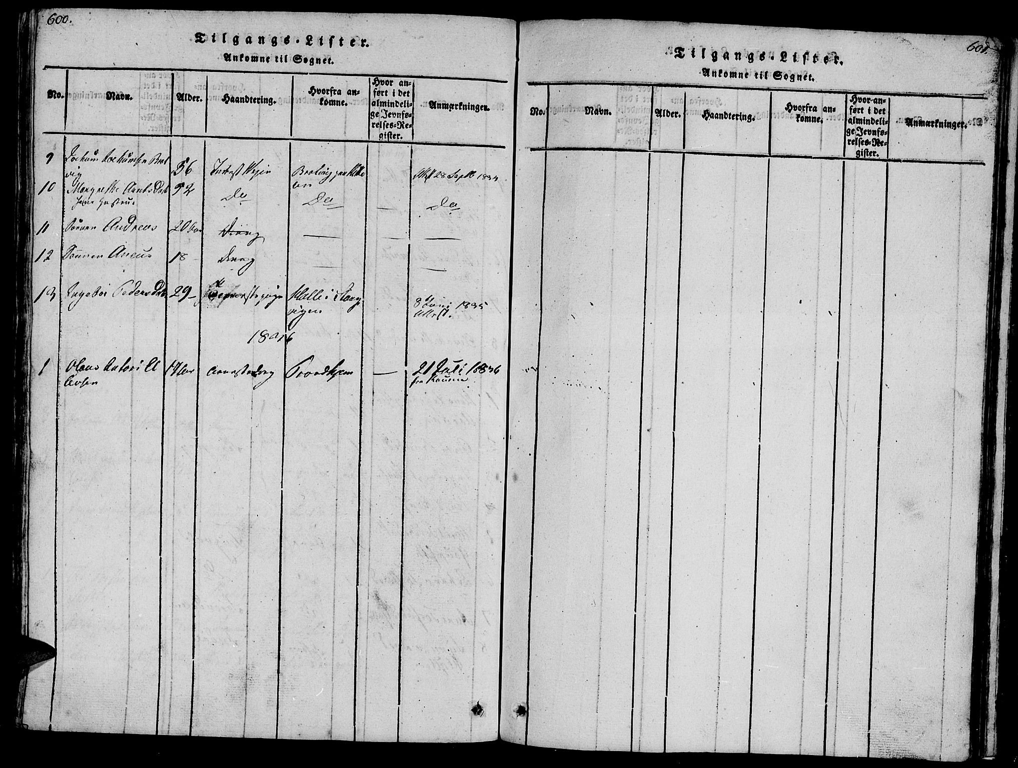 Ministerialprotokoller, klokkerbøker og fødselsregistre - Møre og Romsdal, SAT/A-1454/581/L0933: Parish register (official) no. 581A03 /1, 1819-1836, p. 600-601