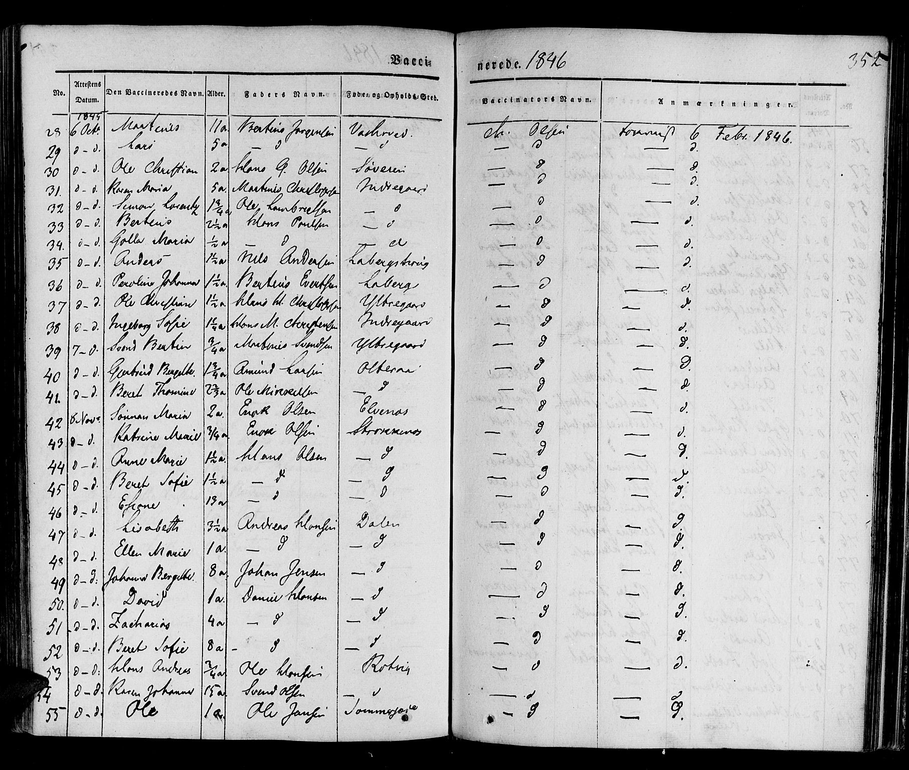 Ibestad sokneprestembete, SATØ/S-0077/H/Ha/Haa/L0006kirke: Parish register (official) no. 6, 1837-1850, p. 352