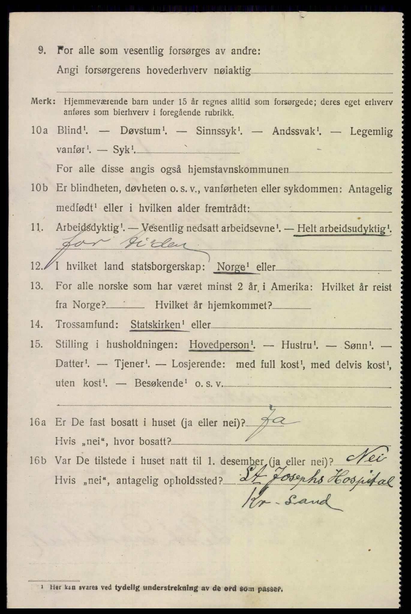 SAK, 1920 census for Tveit, 1920, p. 1487