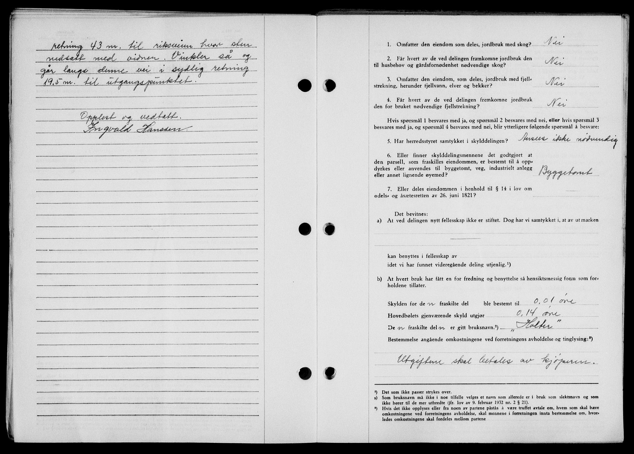 Lofoten sorenskriveri, SAT/A-0017/1/2/2C/L0022a: Mortgage book no. 22a, 1949-1950, Diary no: : 2940/1949