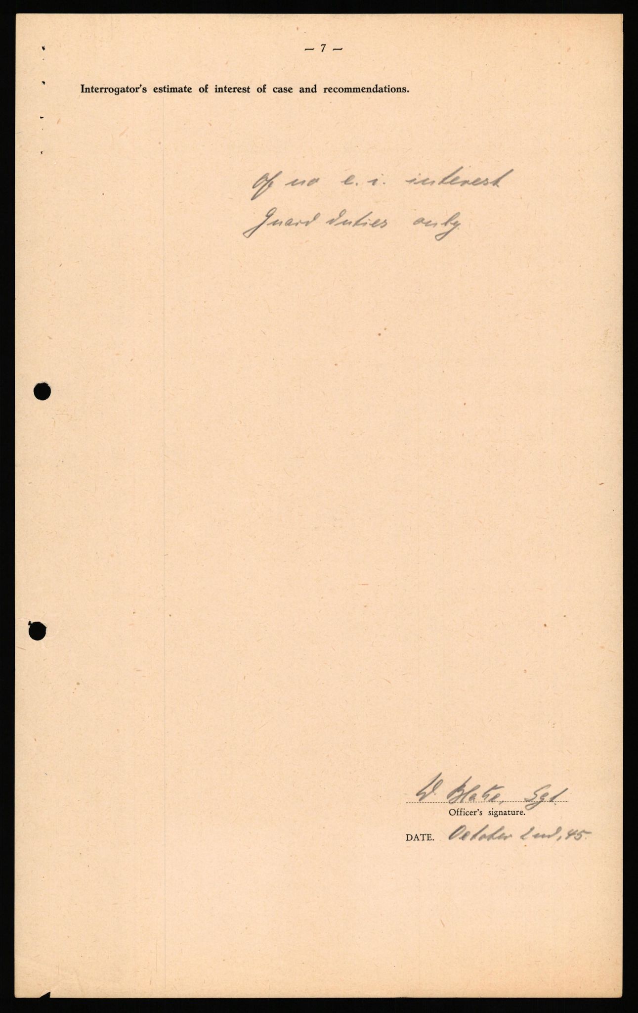 Forsvaret, Forsvarets overkommando II, RA/RAFA-3915/D/Db/L0041: CI Questionaires.  Diverse nasjonaliteter., 1945-1946, p. 34