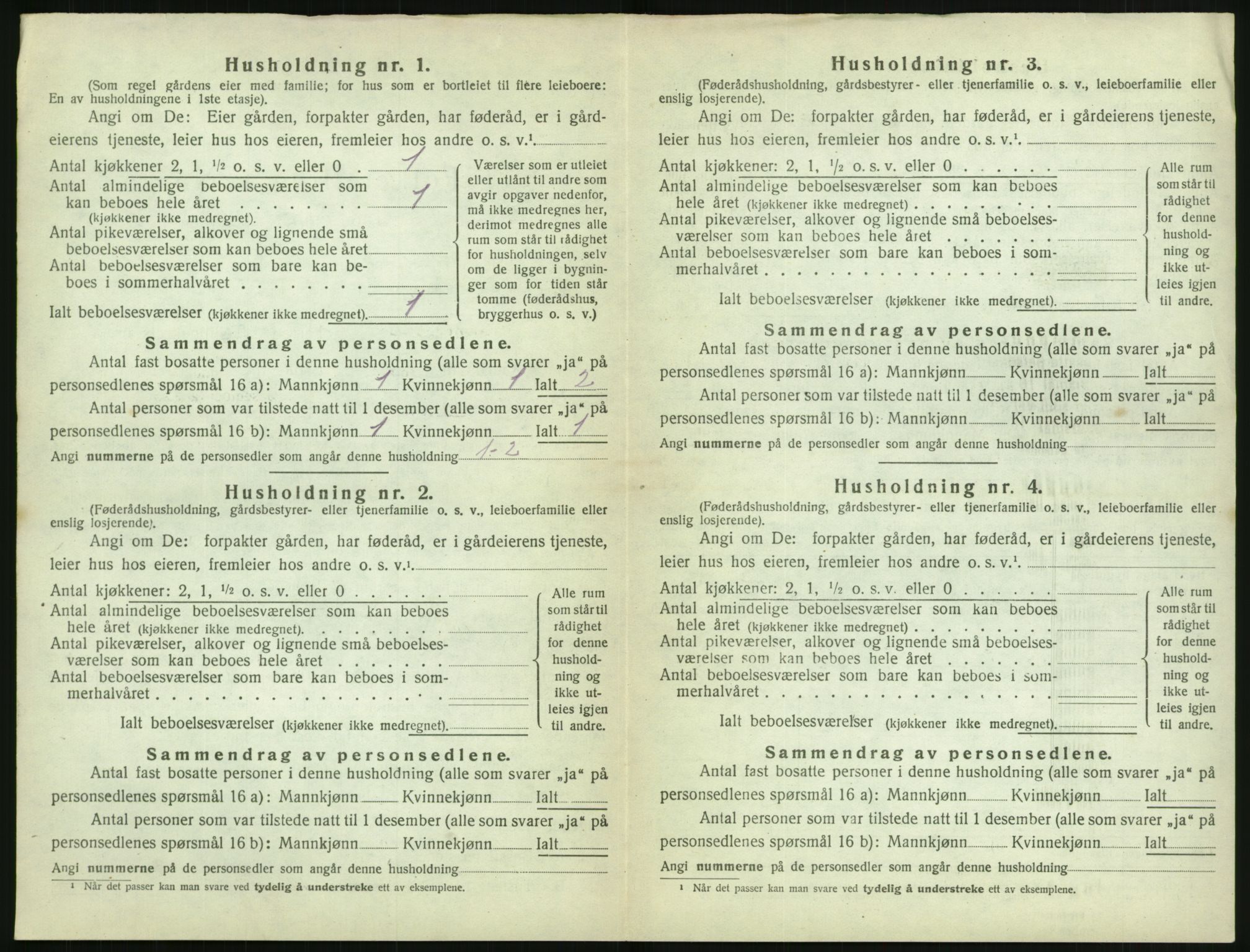 SAK, 1920 census for Vegårshei, 1920, p. 363
