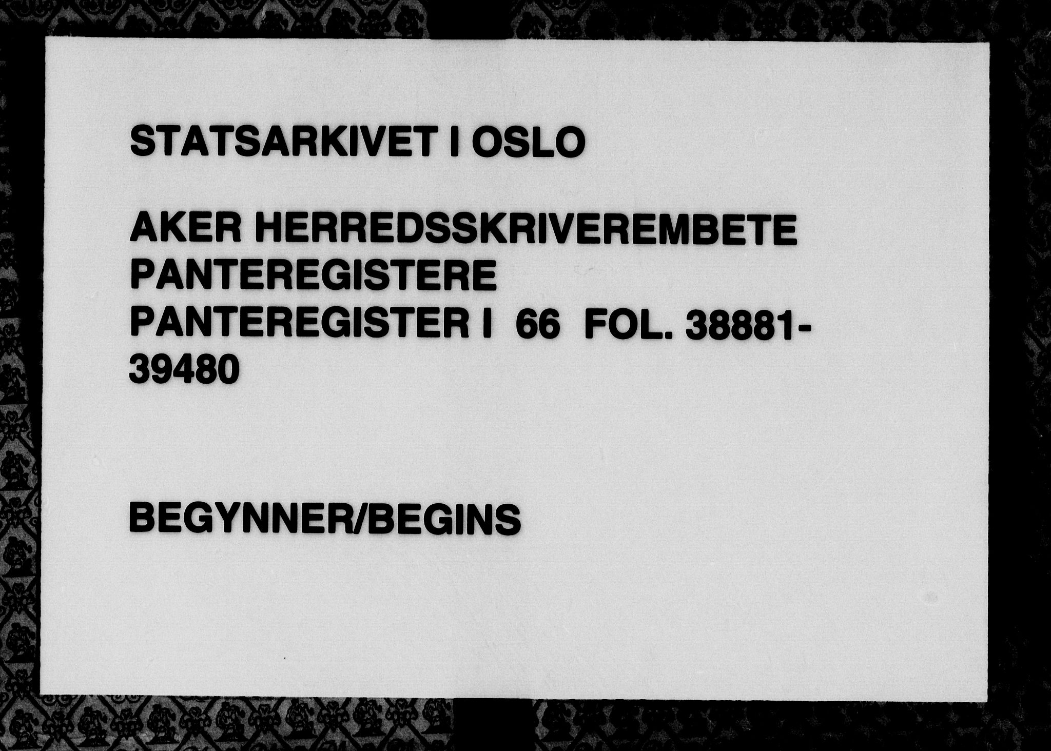 Aker herredsskriveri, SAO/A-10896/G/Ga/Gab/Gaba/L0066: Mortgage register no. I 66, 1925-1950