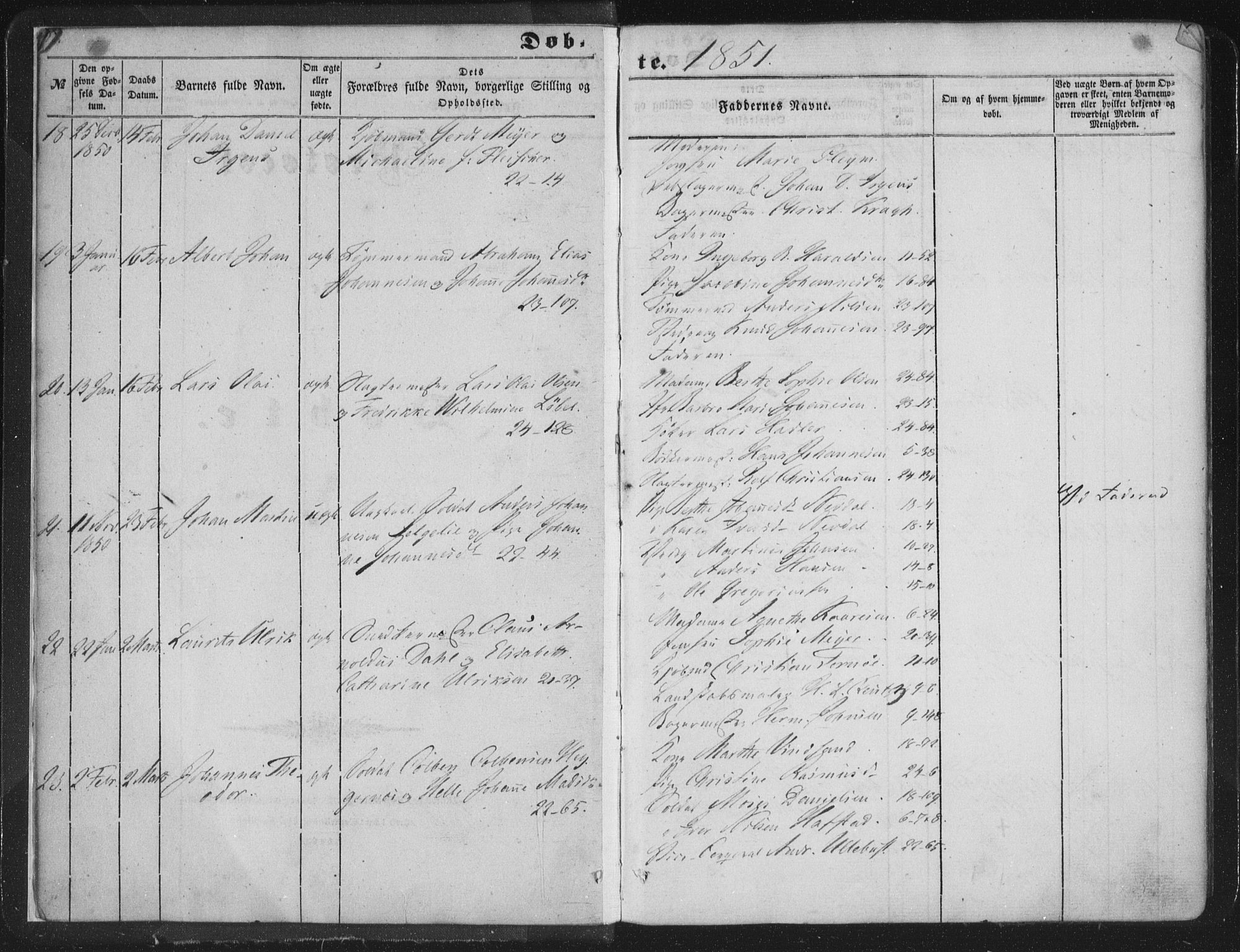 Korskirken sokneprestembete, SAB/A-76101/H/Haa/L0017: Parish register (official) no. B 3, 1851-1857, p. 5