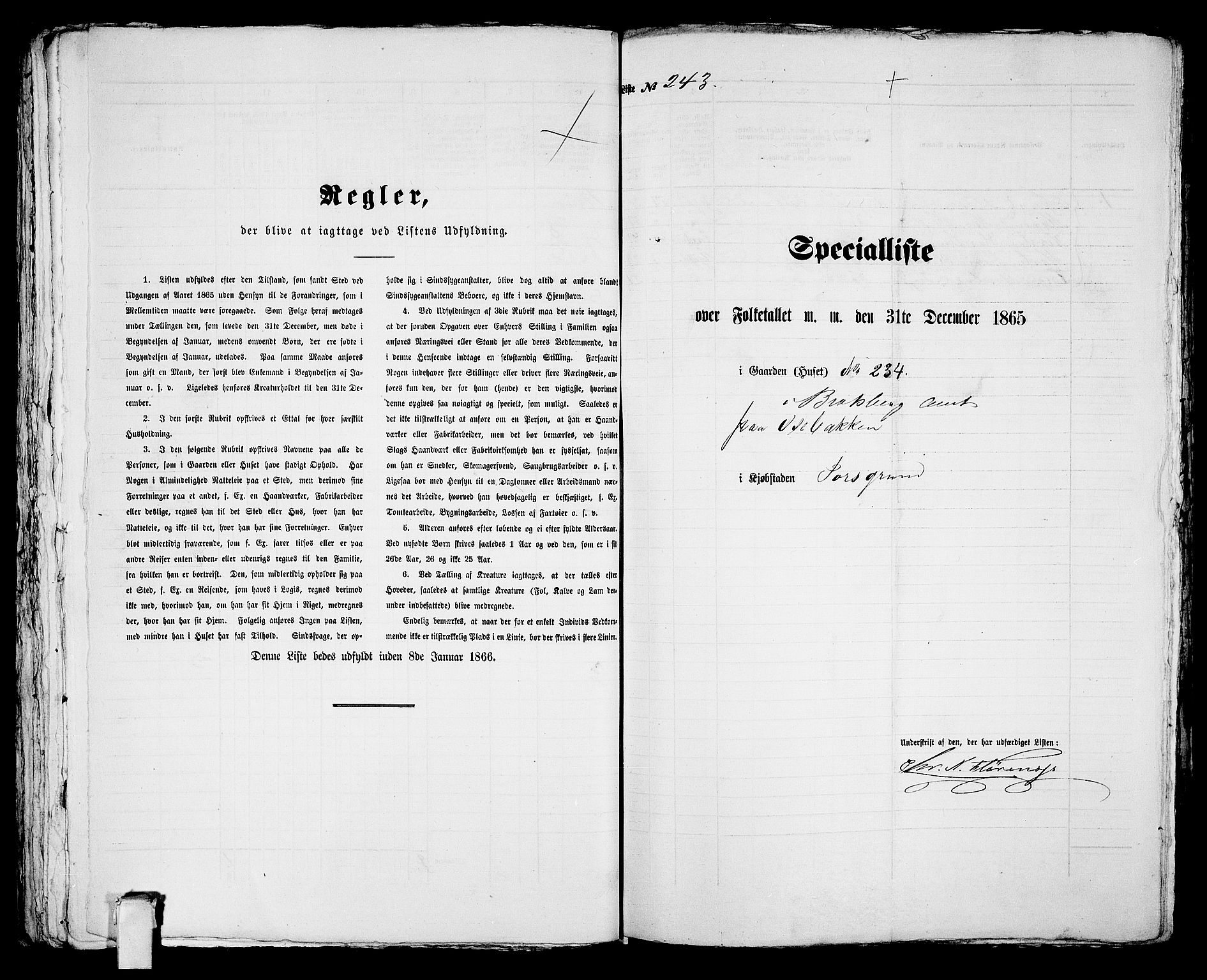 RA, 1865 census for Porsgrunn, 1865, p. 498