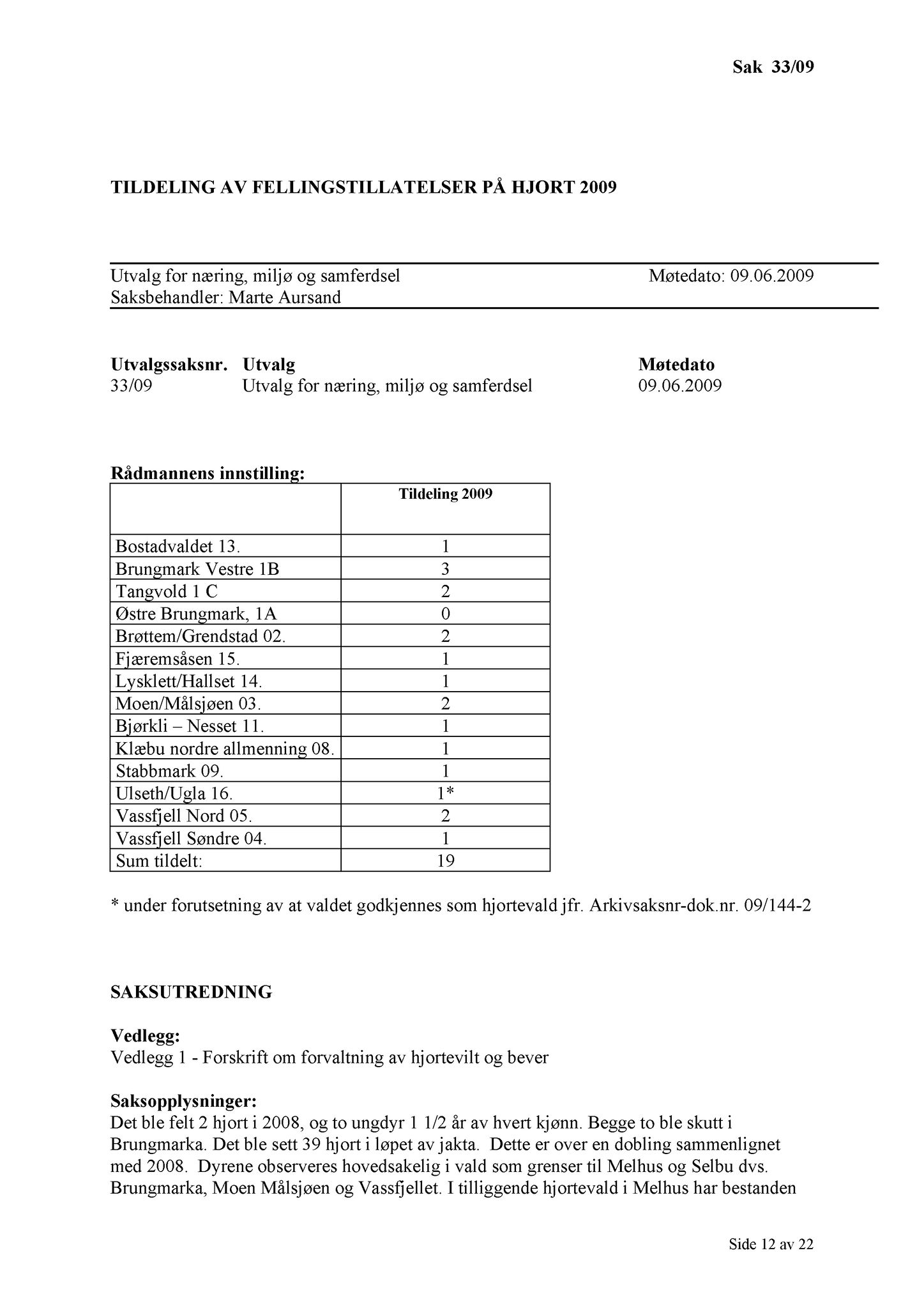 Klæbu Kommune, TRKO/KK/13-NMS/L002: Utvalg for næring, miljø og samferdsel, 2009, p. 13