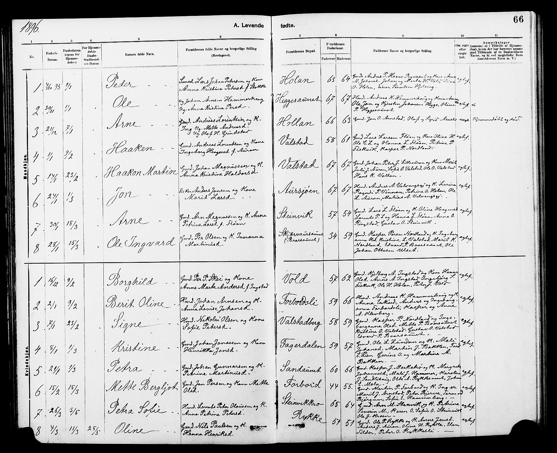 Ministerialprotokoller, klokkerbøker og fødselsregistre - Nord-Trøndelag, SAT/A-1458/712/L0103: Parish register (copy) no. 712C01, 1878-1917, p. 66