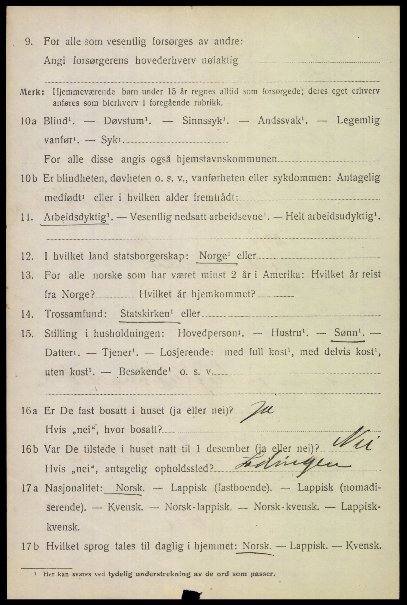 SAT, 1920 census for Lødingen, 1920, p. 5976