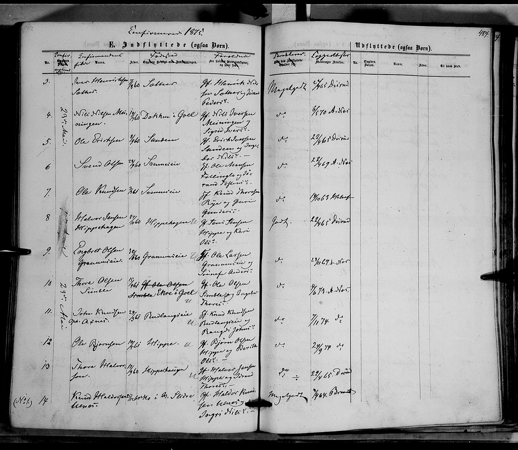 Nord-Aurdal prestekontor, AV/SAH-PREST-132/H/Ha/Haa/L0008: Parish register (official) no. 8, 1863-1875, p. 484