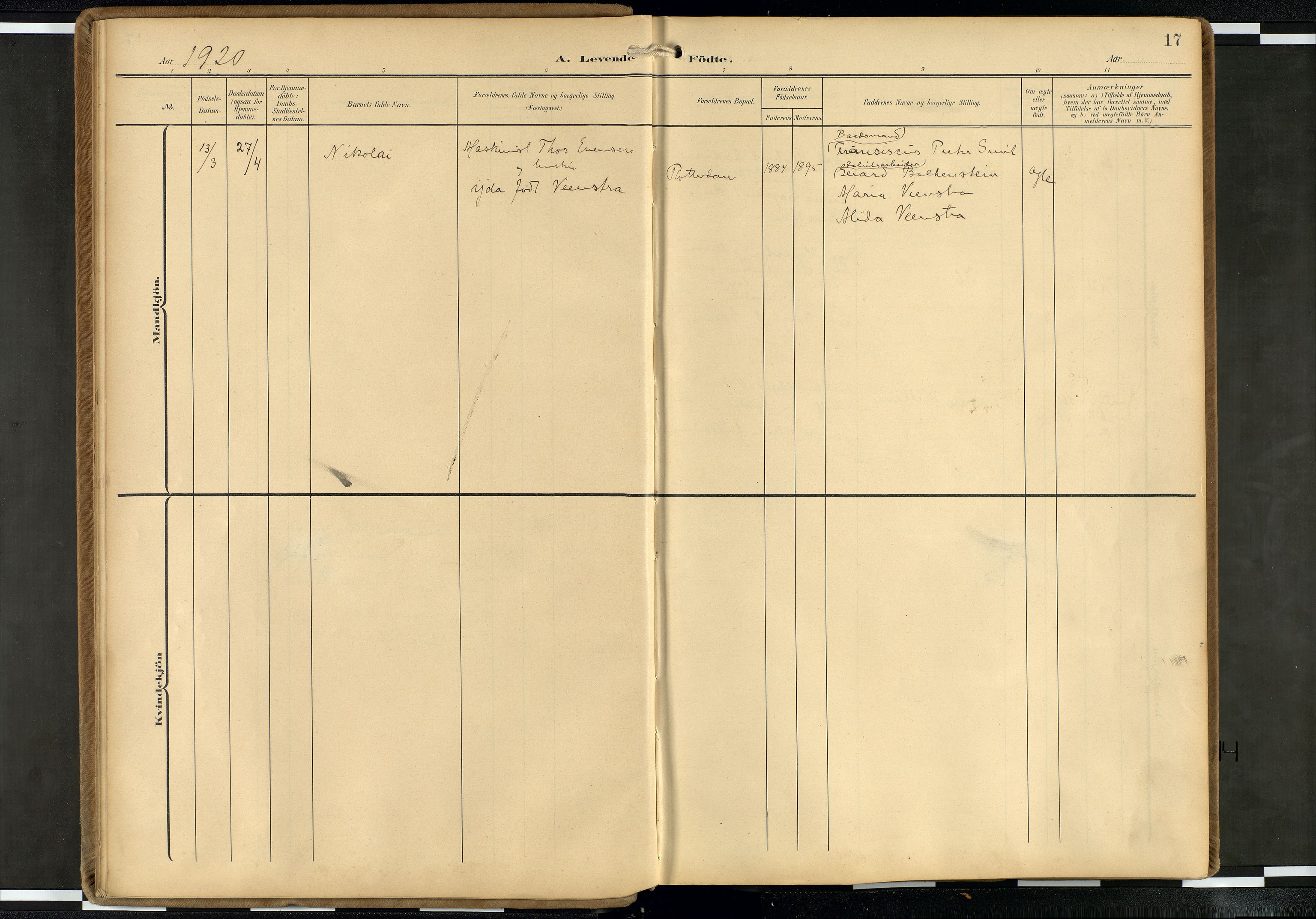 Den norske sjømannsmisjon i utlandet/Hollandske havner (Amsterdam-Rotterdam-Europort), AV/SAB-SAB/PA-0106/H/Ha/Haa/L0003: Parish register (official) no. A 3, 1908-1927, p. 16b-17a