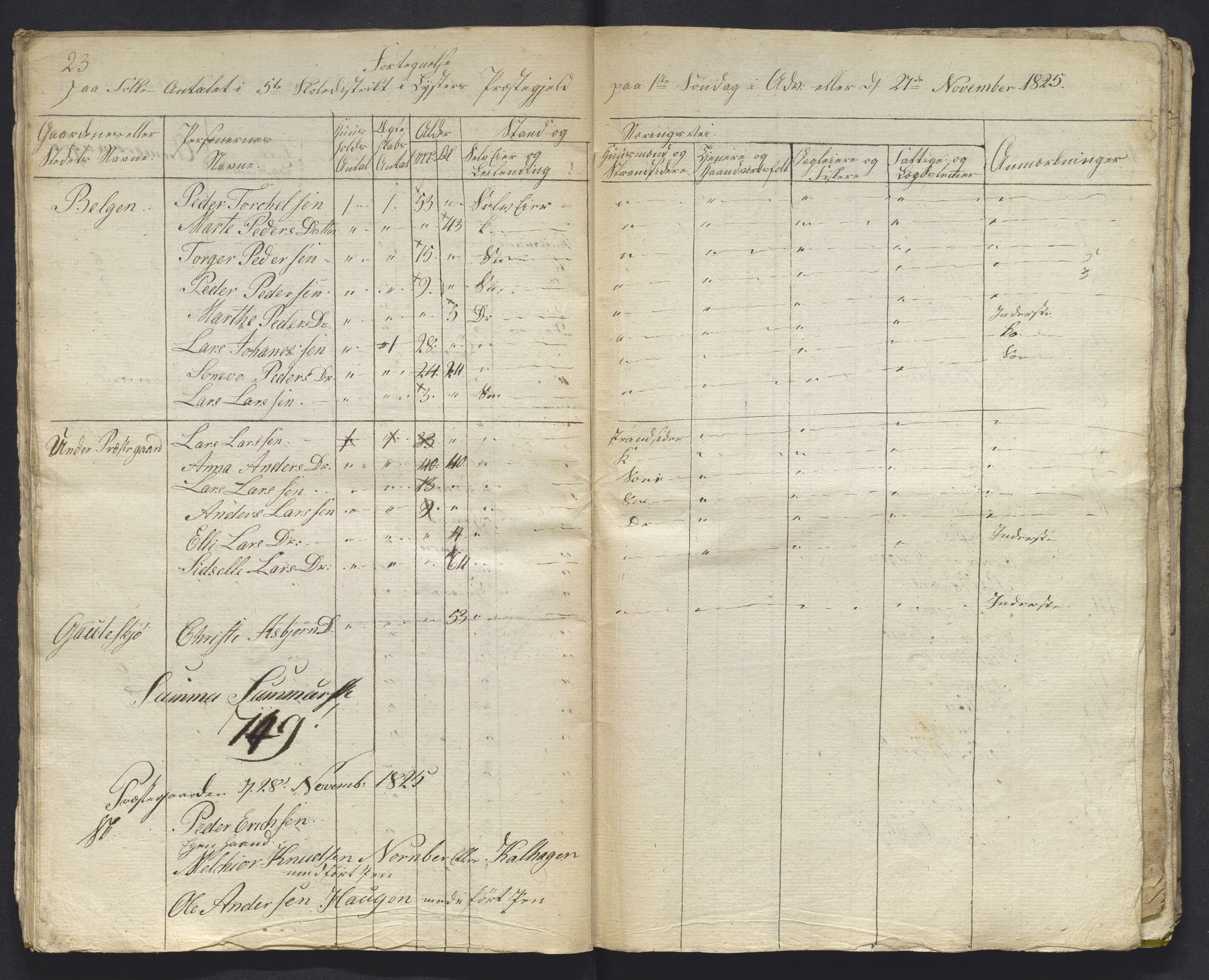 , 1825 Census for Luster parish, 1825, p. 117