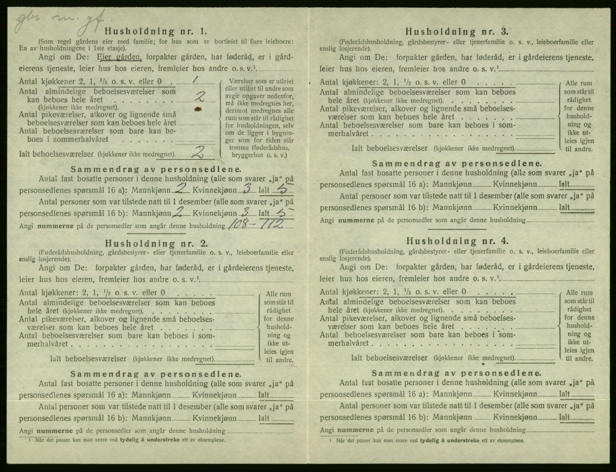 SAB, 1920 census for Evanger, 1920, p. 272