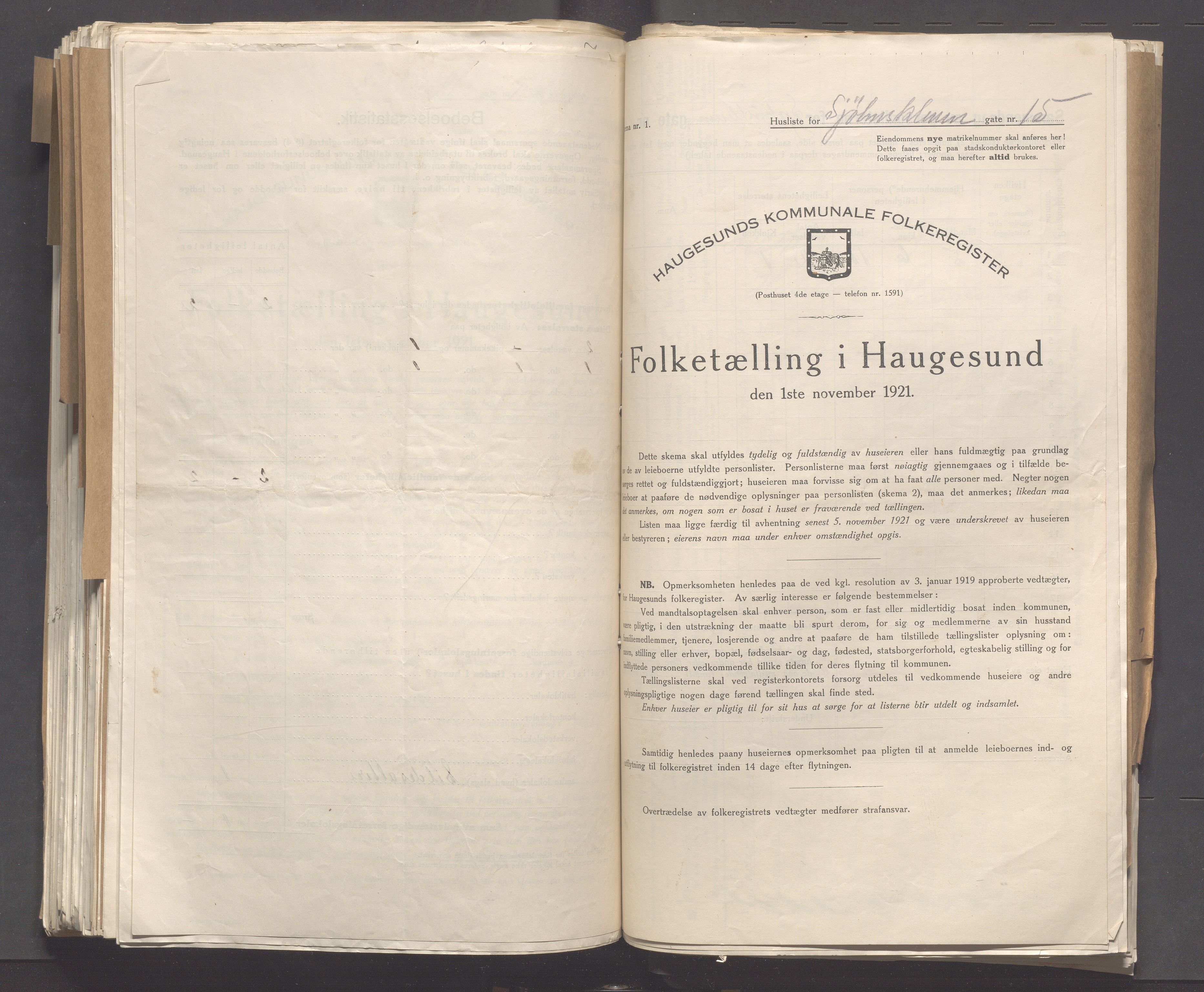 IKAR, Local census 1.11.1921 for Haugesund, 1921, p. 6567