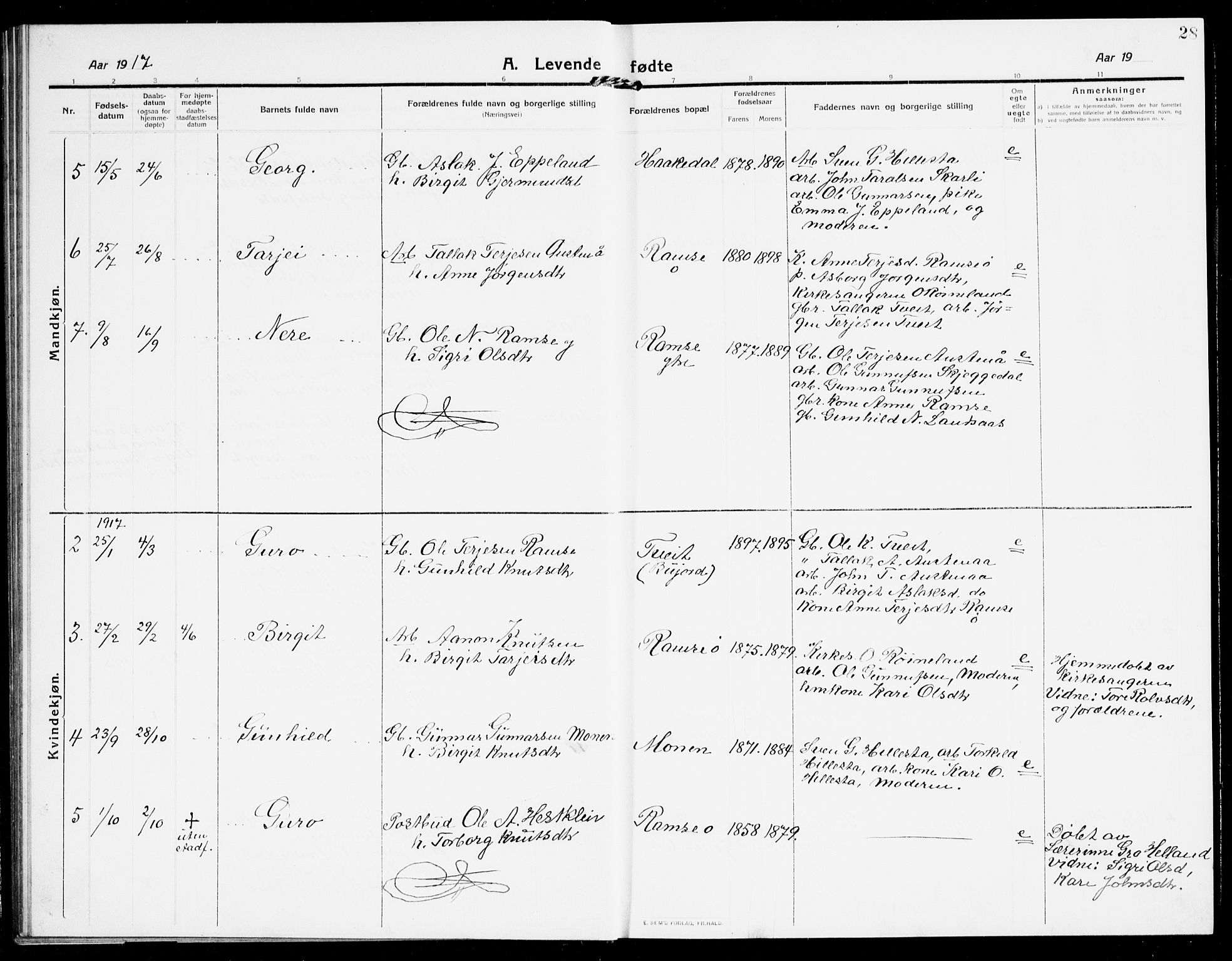 Åmli sokneprestkontor, AV/SAK-1111-0050/F/Fb/Fbb/L0003: Parish register (copy) no. B 3, 1906-1941, p. 28