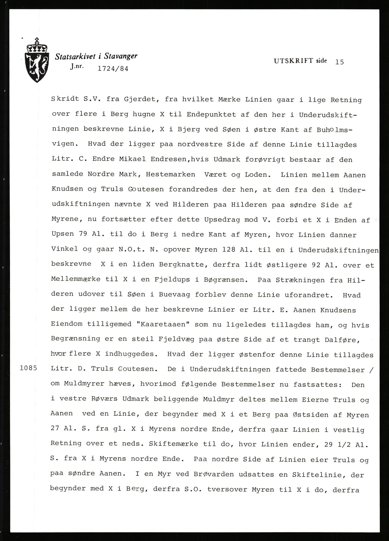 Statsarkivet i Stavanger, SAST/A-101971/03/Y/Yj/L0071: Avskrifter sortert etter gårdsnavn: Røden lille - Røvær, 1750-1930, p. 546