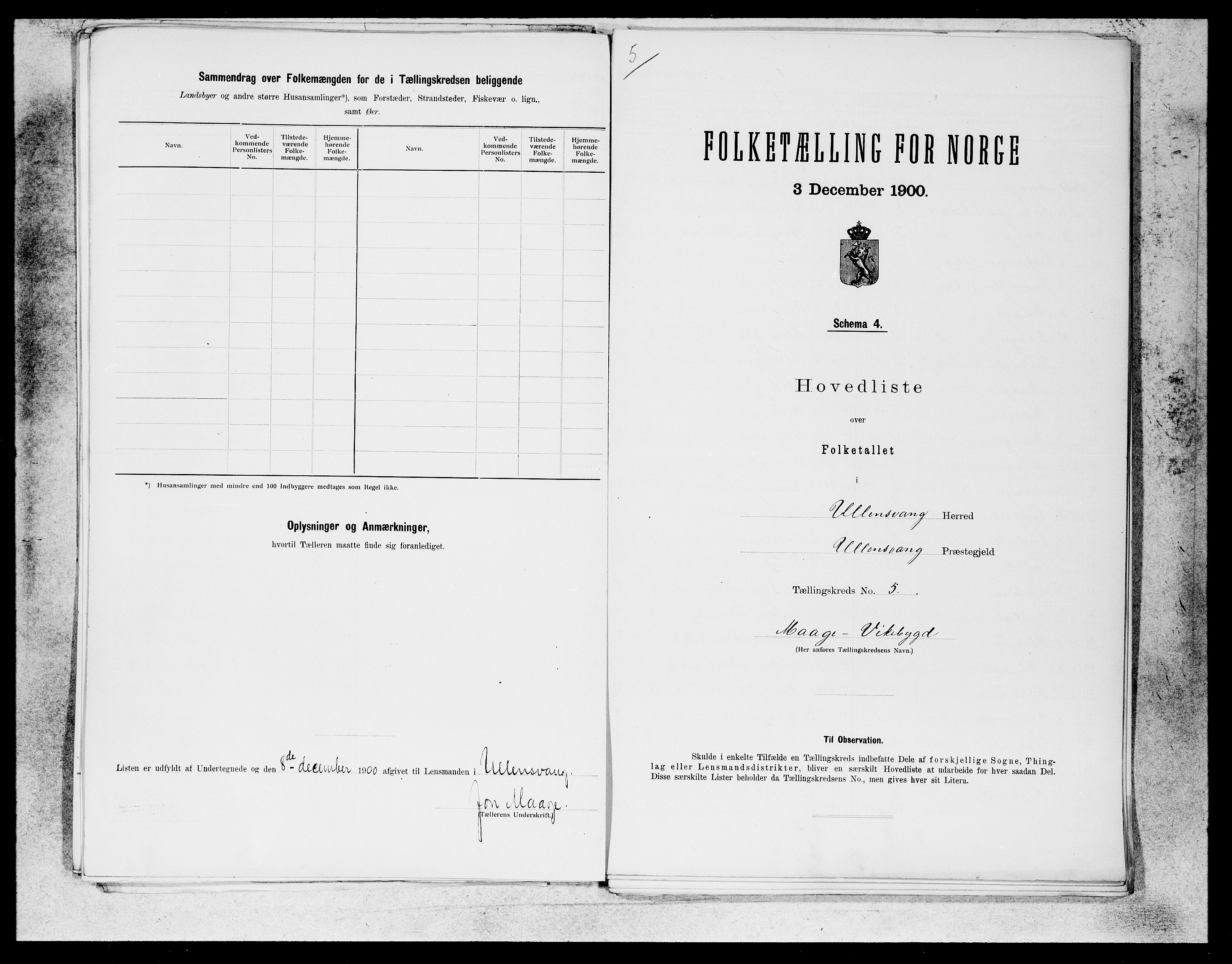 SAB, 1900 census for Ullensvang, 1900, p. 13