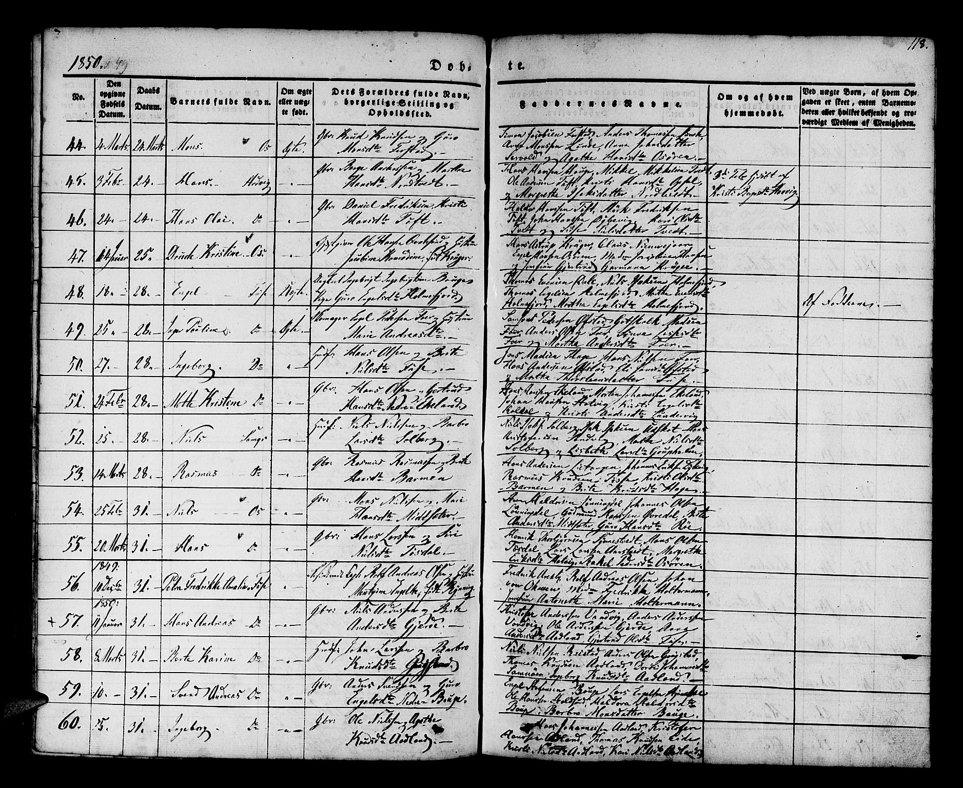 Os sokneprestembete, SAB/A-99929: Parish register (official) no. A 15, 1839-1851, p. 118