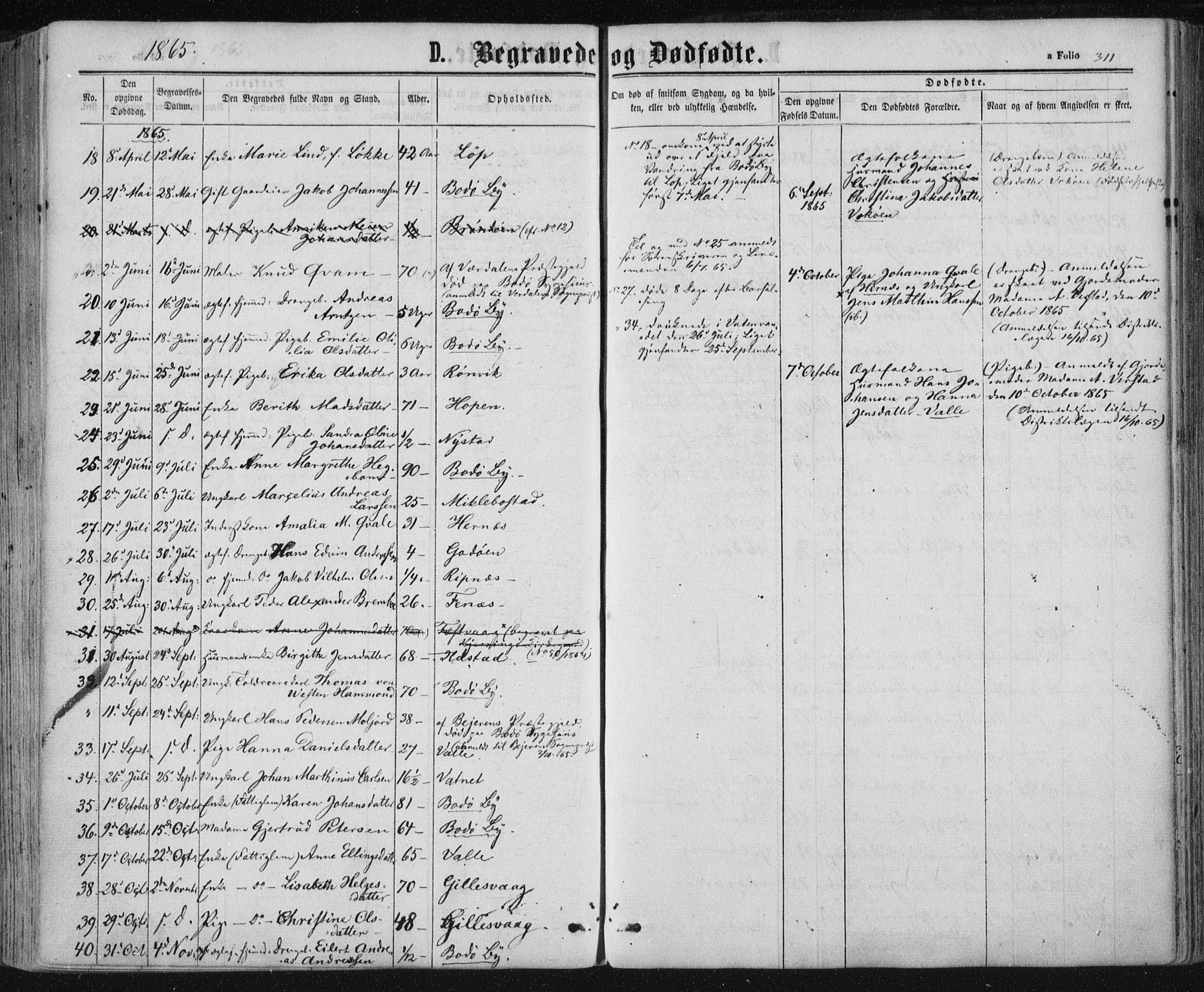 Ministerialprotokoller, klokkerbøker og fødselsregistre - Nordland, AV/SAT-A-1459/801/L0008: Parish register (official) no. 801A08, 1864-1875, p. 311