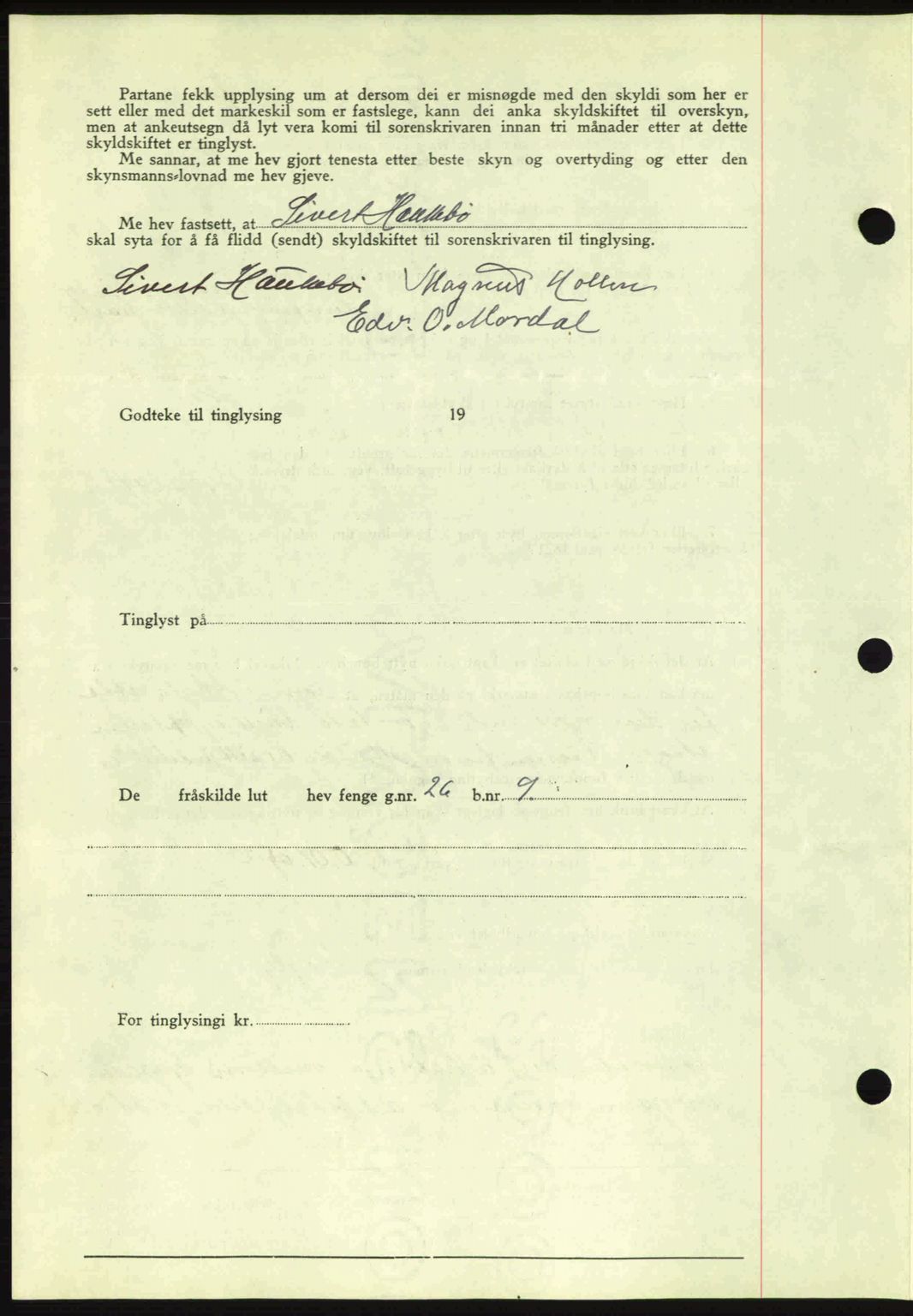 Romsdal sorenskriveri, AV/SAT-A-4149/1/2/2C: Mortgage book no. A8, 1939-1940, Diary no: : 867/1940