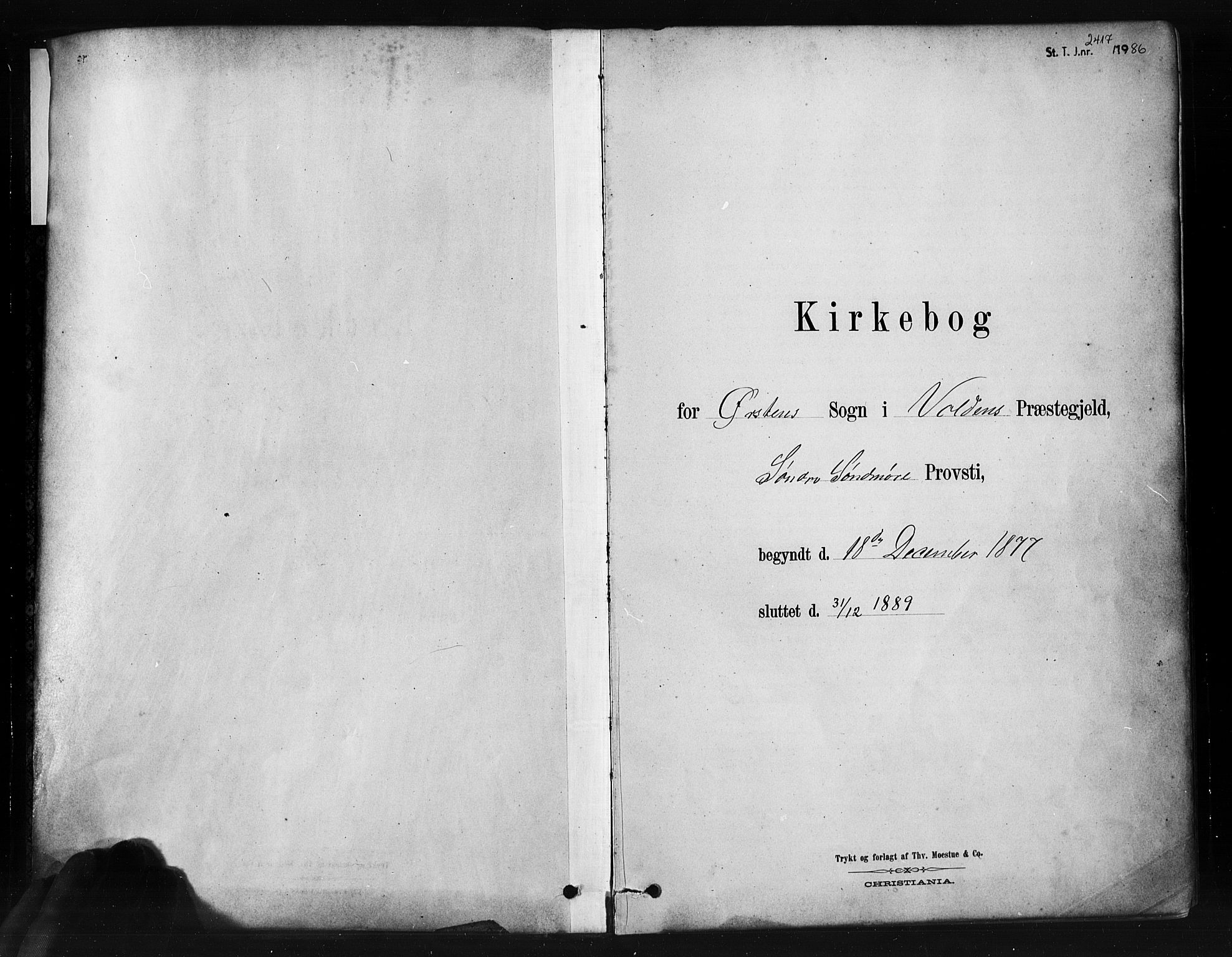 Ministerialprotokoller, klokkerbøker og fødselsregistre - Møre og Romsdal, SAT/A-1454/513/L0176: Parish register (official) no. 513A03, 1877-1889