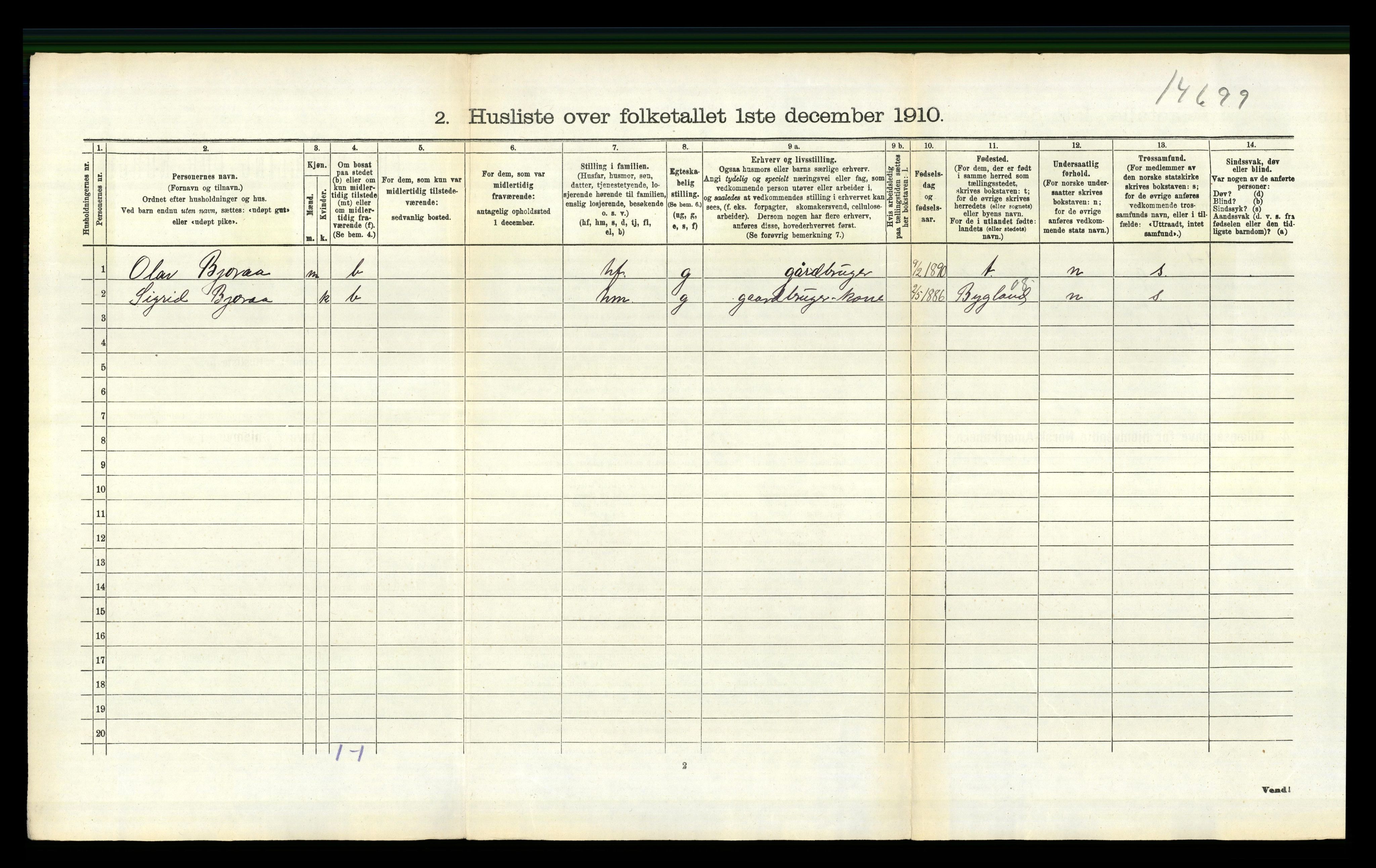 RA, 1910 census for Evje, 1910, p. 93