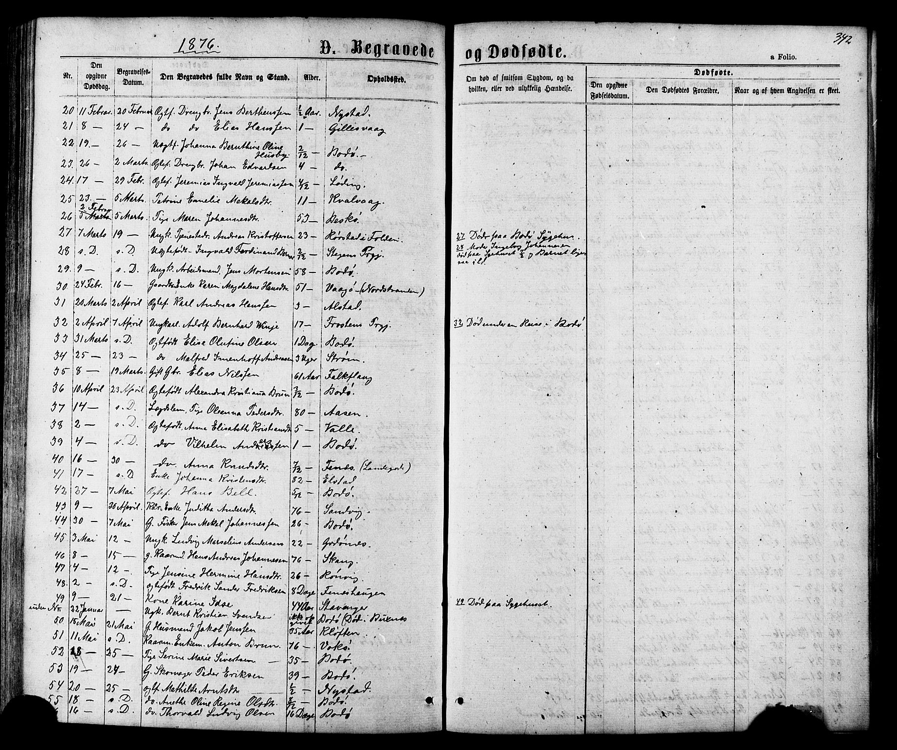 Ministerialprotokoller, klokkerbøker og fødselsregistre - Nordland, AV/SAT-A-1459/801/L0029: Parish register (copy) no. 801C04, 1868-1878, p. 342