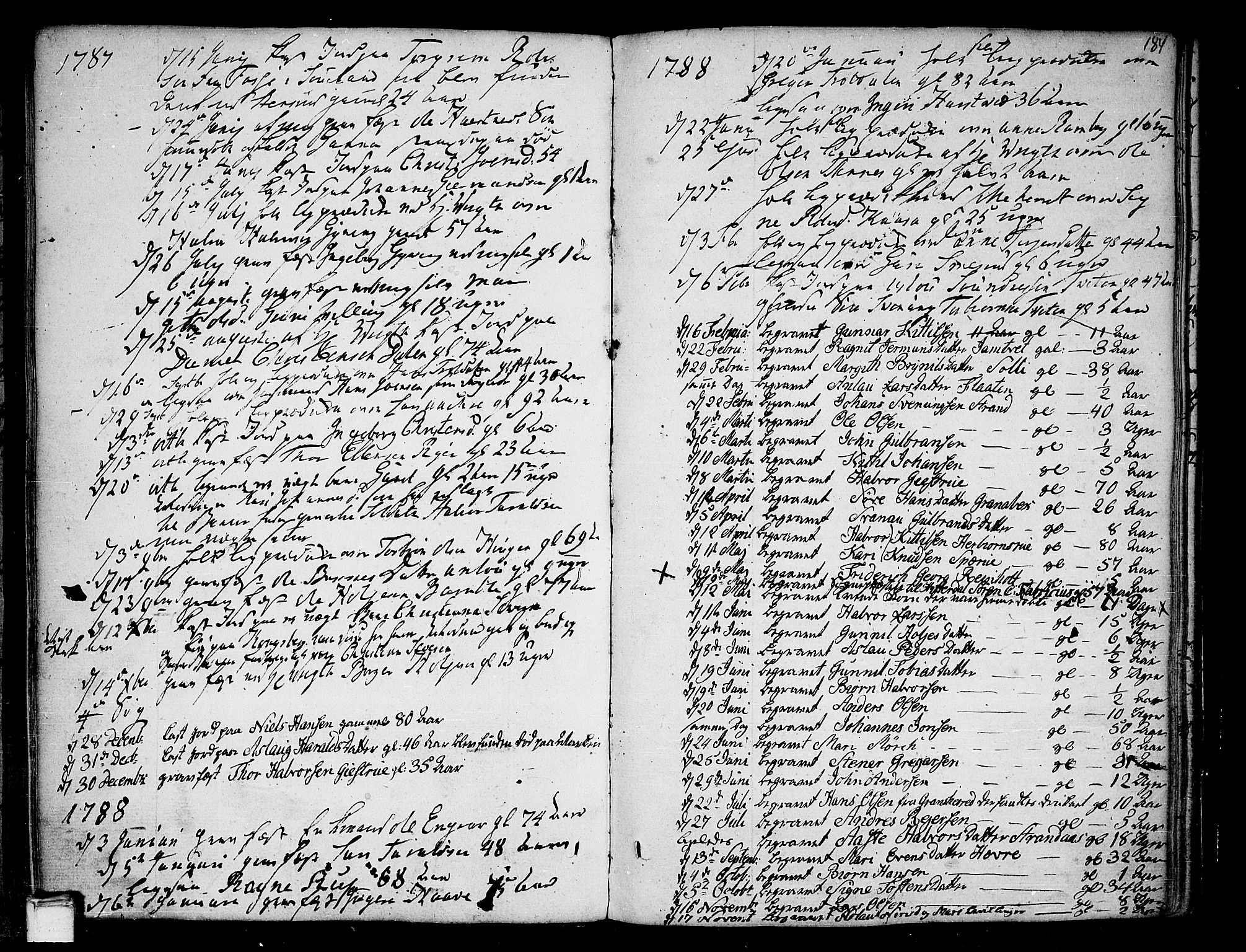 Heddal kirkebøker, SAKO/A-268/F/Fa/L0004: Parish register (official) no. I 4, 1784-1814, p. 184
