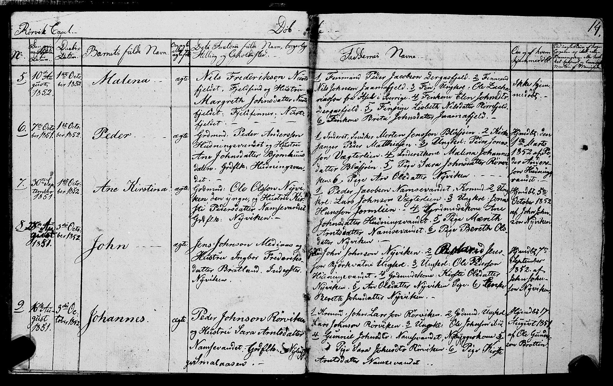 Ministerialprotokoller, klokkerbøker og fødselsregistre - Nord-Trøndelag, SAT/A-1458/762/L0538: Parish register (official) no. 762A02 /1, 1833-1879, p. 14
