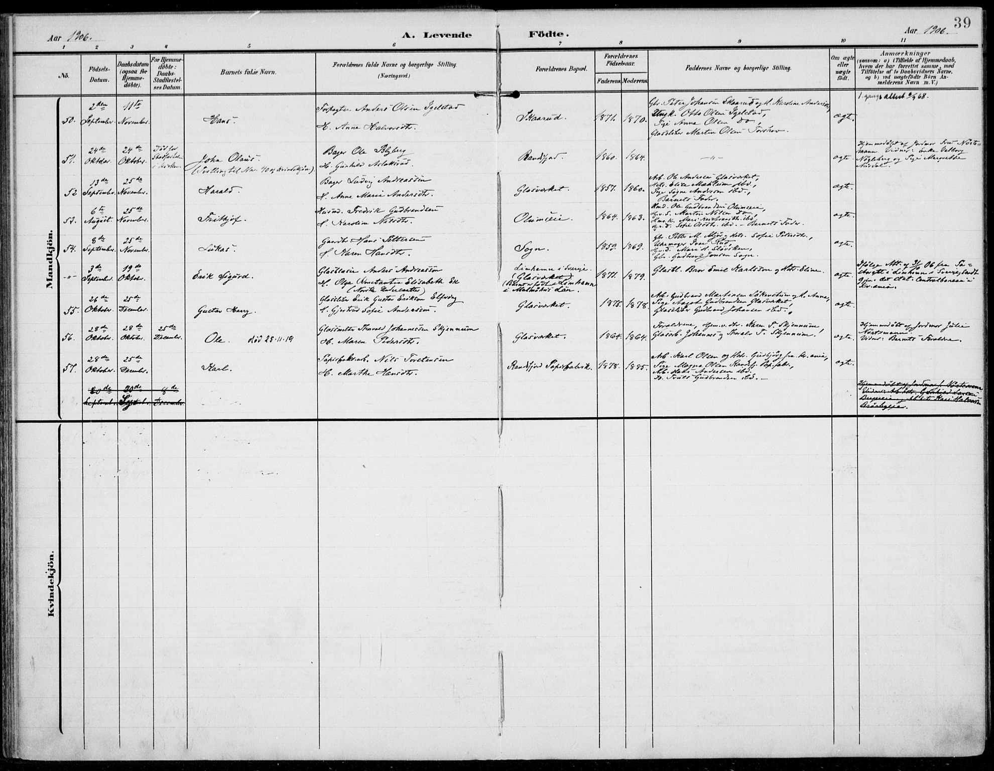 Jevnaker prestekontor, SAH/PREST-116/H/Ha/Haa/L0011: Parish register (official) no. 11, 1902-1913, p. 39