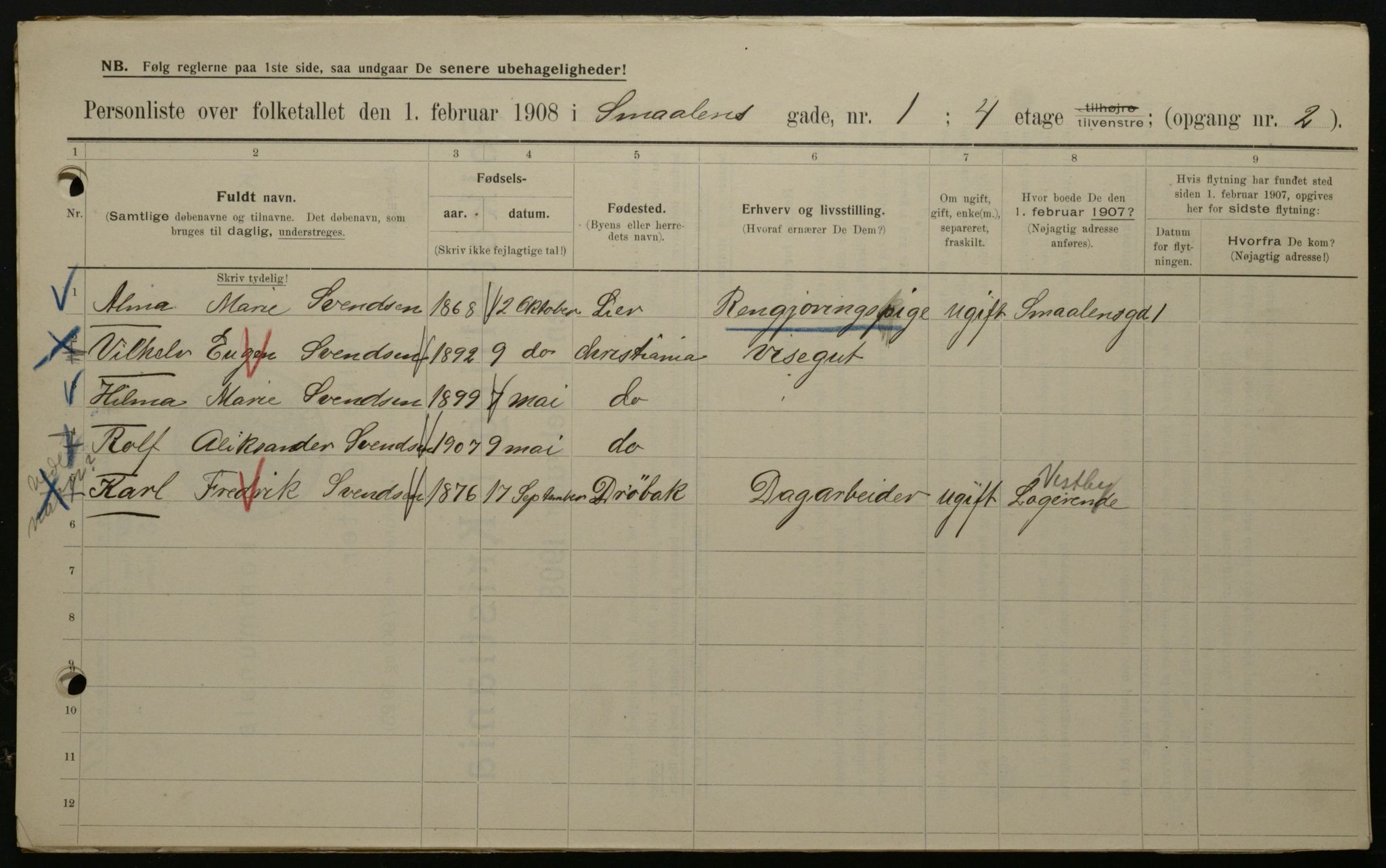 OBA, Municipal Census 1908 for Kristiania, 1908, p. 87920