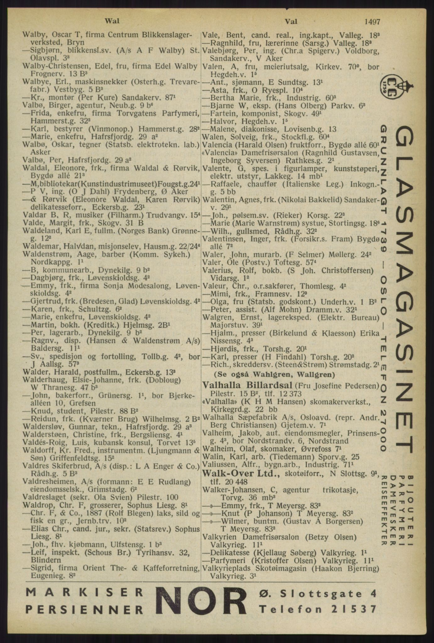 Kristiania/Oslo adressebok, PUBL/-, 1936, p. 1497