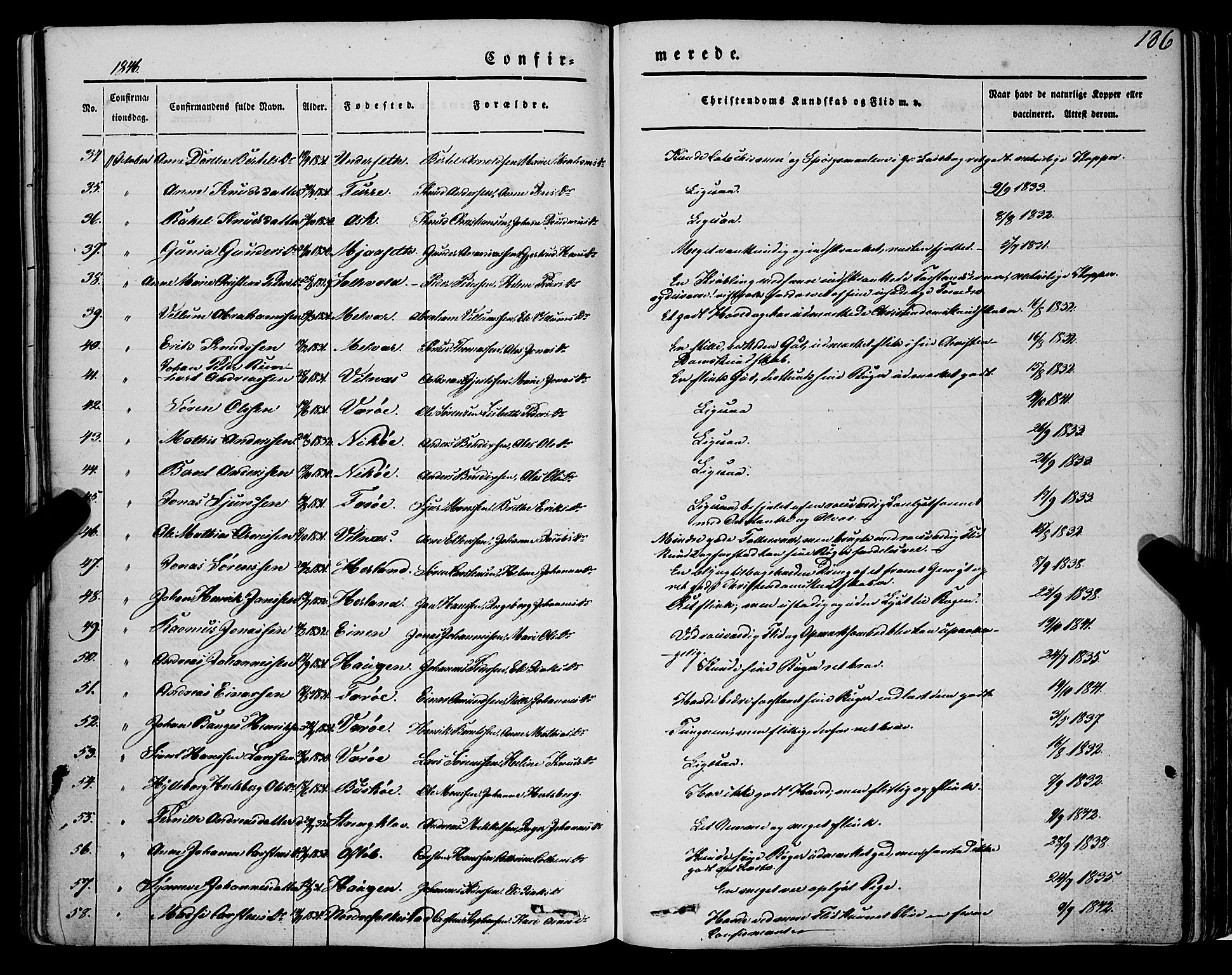 Askvoll sokneprestembete, AV/SAB-A-79501/H/Haa/Haaa/L0011/0001: Parish register (official) no. A 11 I, 1845-1864, p. 186