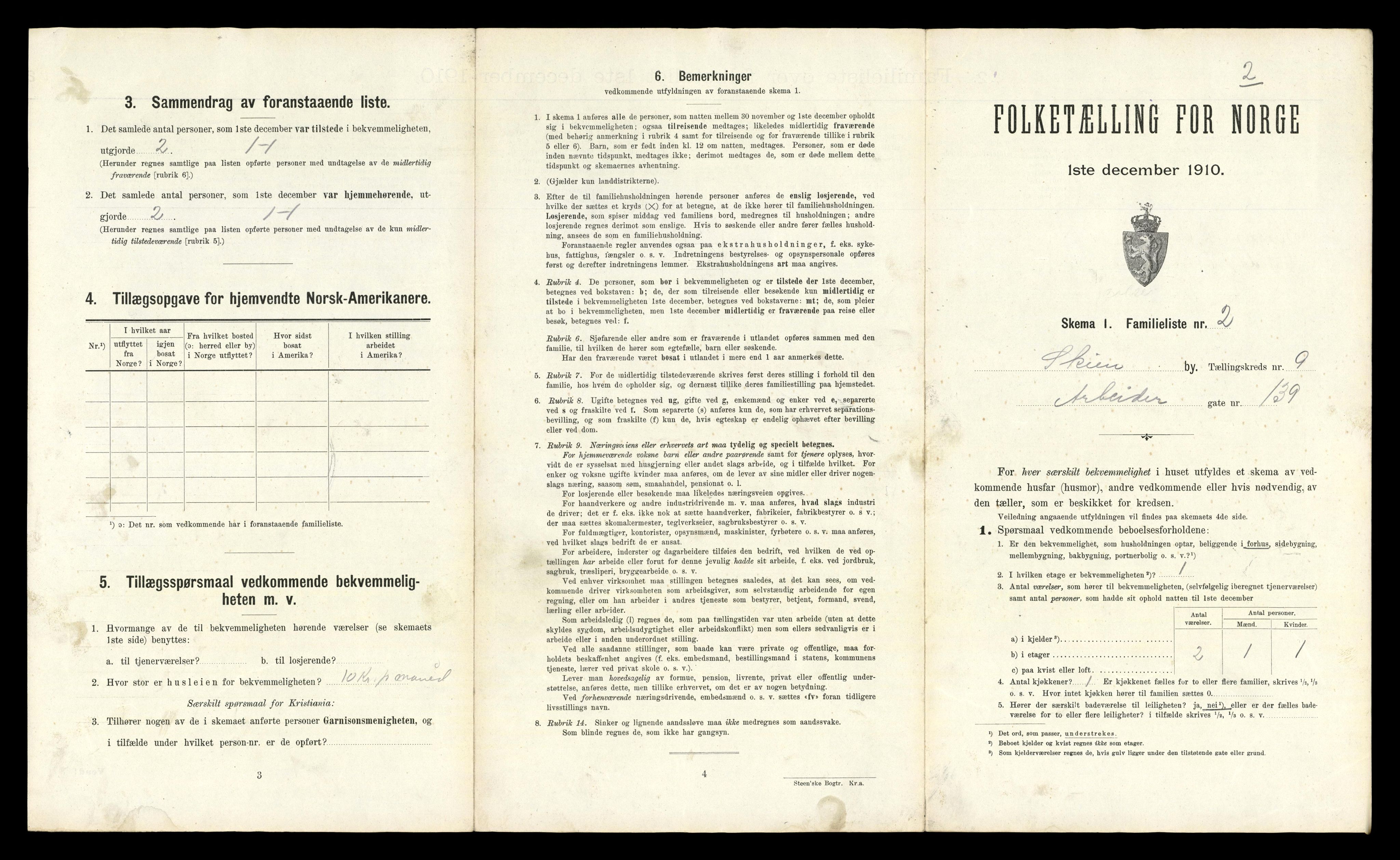 RA, 1910 census for Skien, 1910, p. 5060