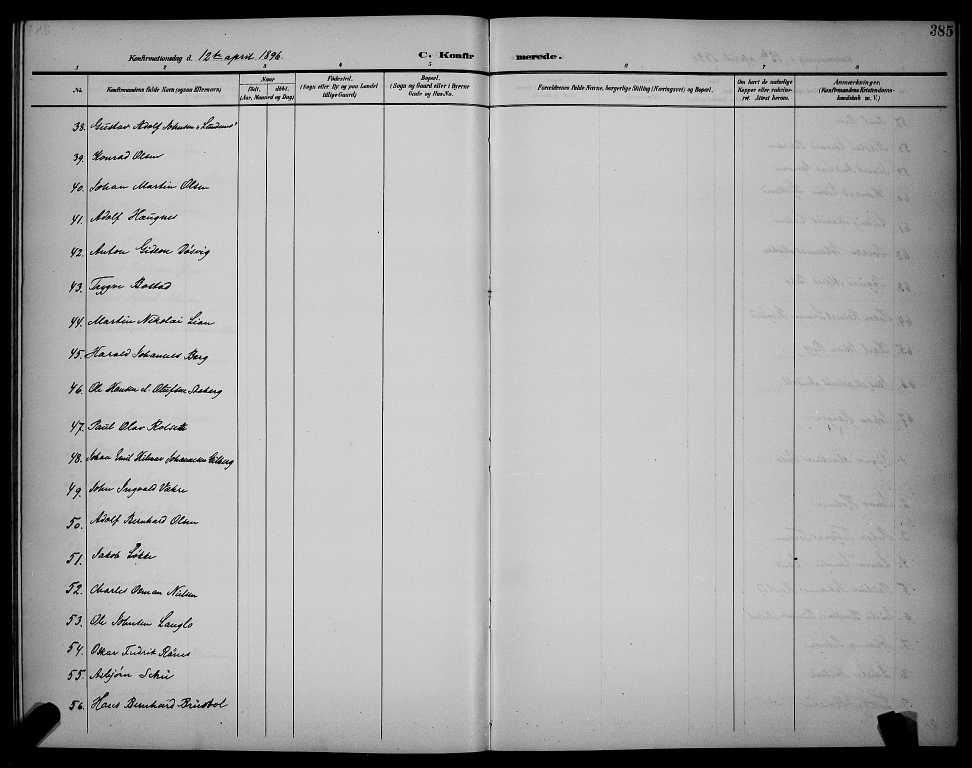 Ministerialprotokoller, klokkerbøker og fødselsregistre - Sør-Trøndelag, AV/SAT-A-1456/604/L0225: Parish register (copy) no. 604C08, 1895-1899, p. 385