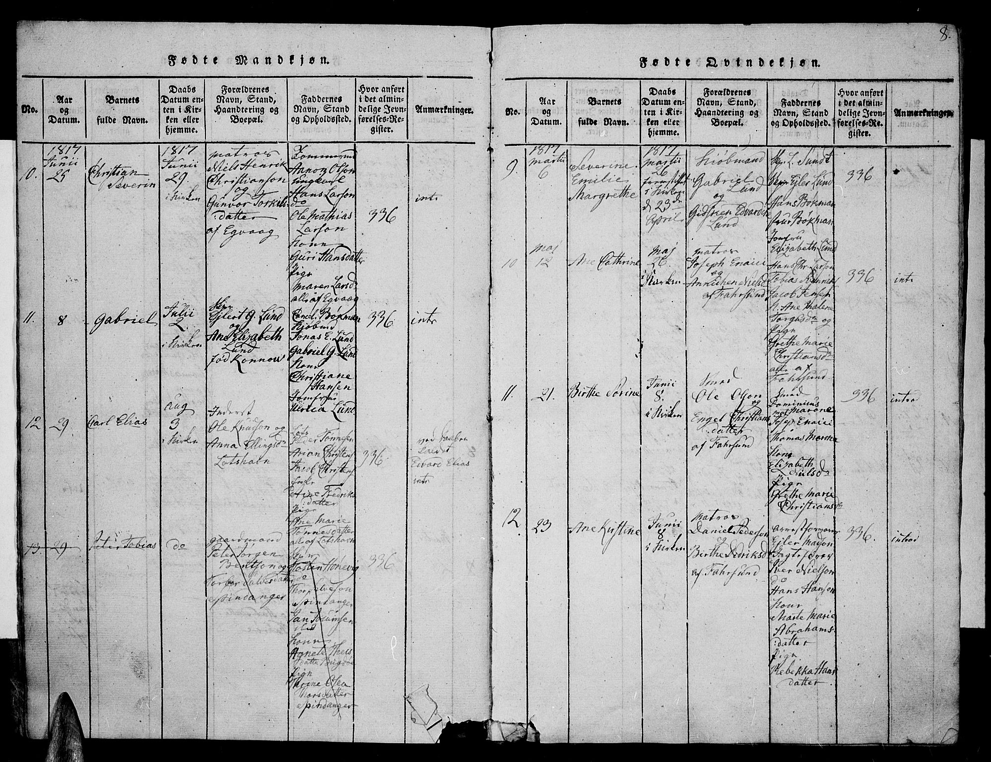 Farsund sokneprestkontor, SAK/1111-0009/F/Fa/L0002: Parish register (official) no. A 2, 1815-1836, p. 8