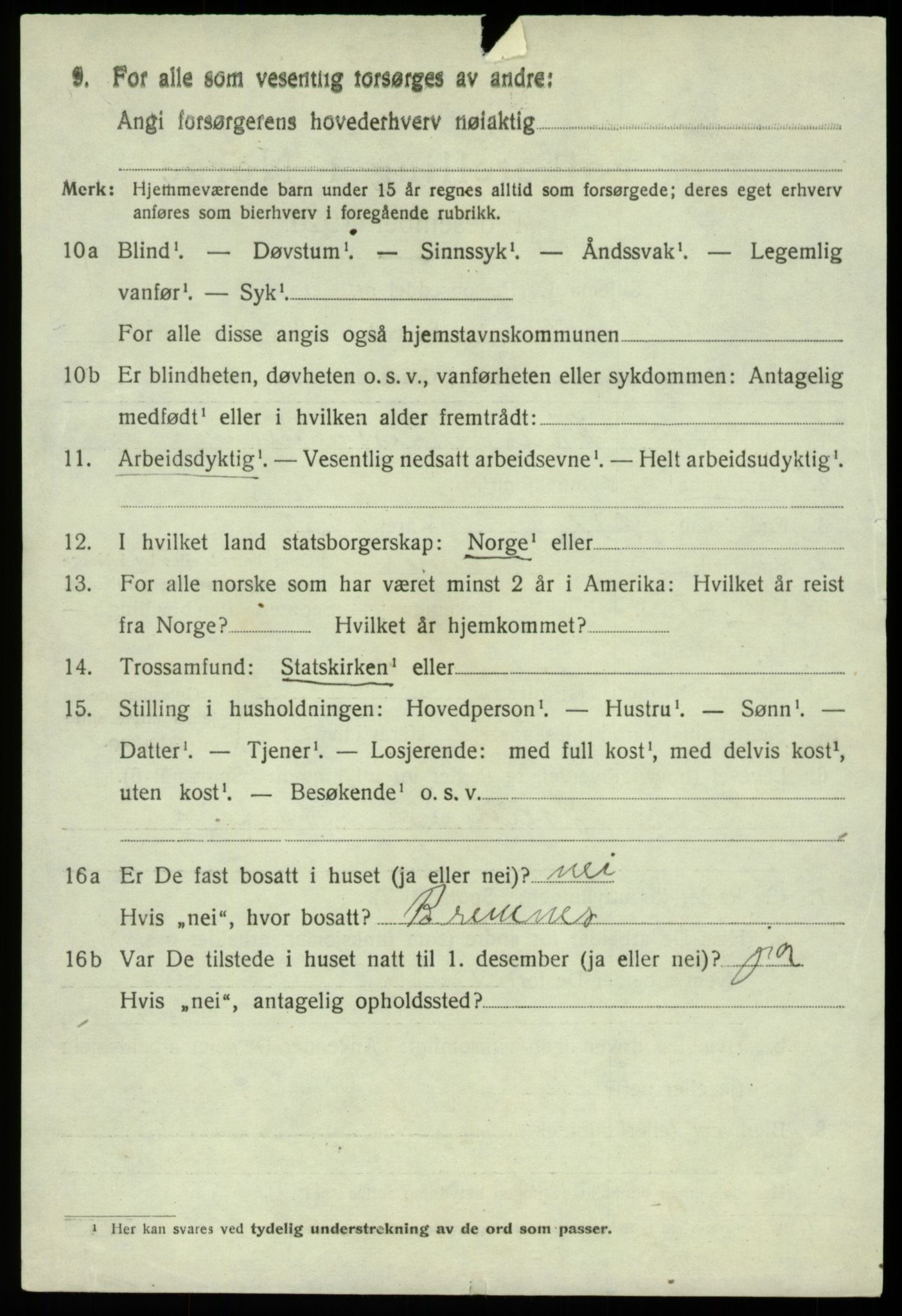 SAB, 1920 census for Austevoll, 1920, p. 6535