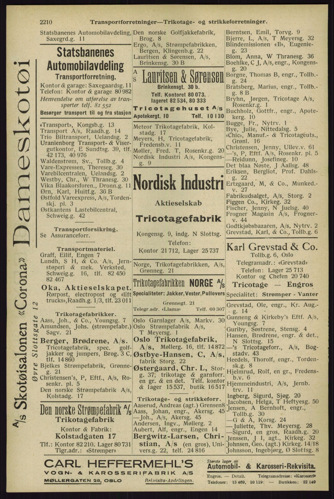 Kristiania/Oslo adressebok, PUBL/-, 1929, p. 2210