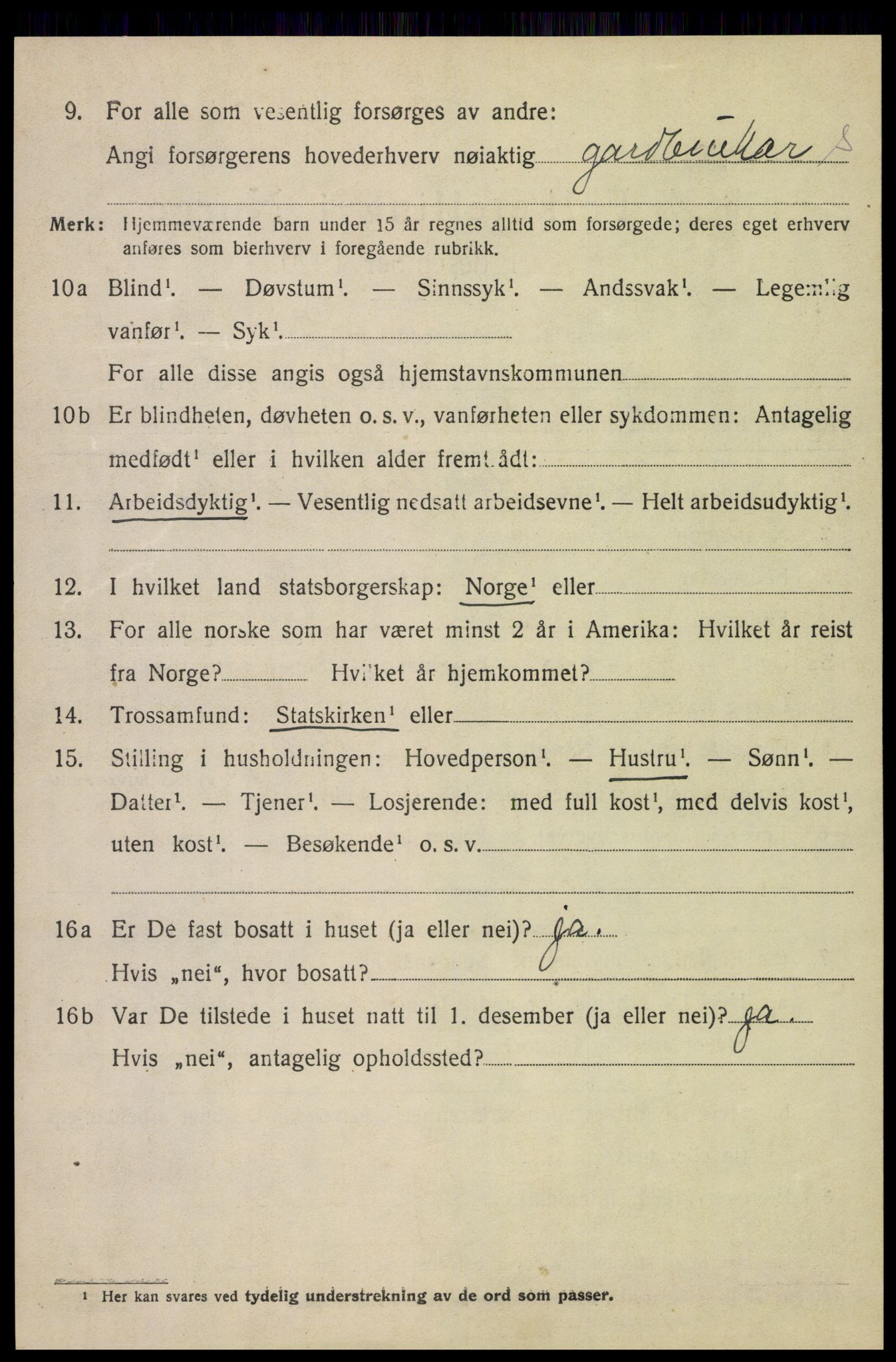 SAH, 1920 census for Lom, 1920, p. 2559