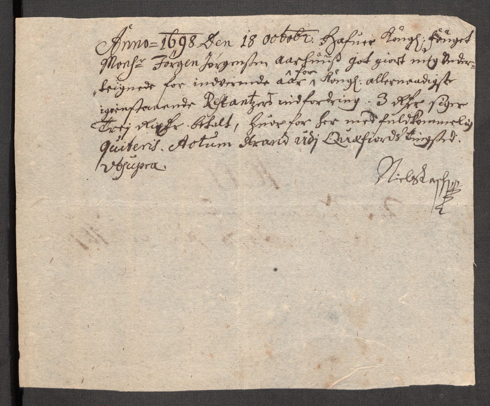 Rentekammeret inntil 1814, Reviderte regnskaper, Fogderegnskap, AV/RA-EA-4092/R68/L4754: Fogderegnskap Senja og Troms, 1697-1699, p. 230